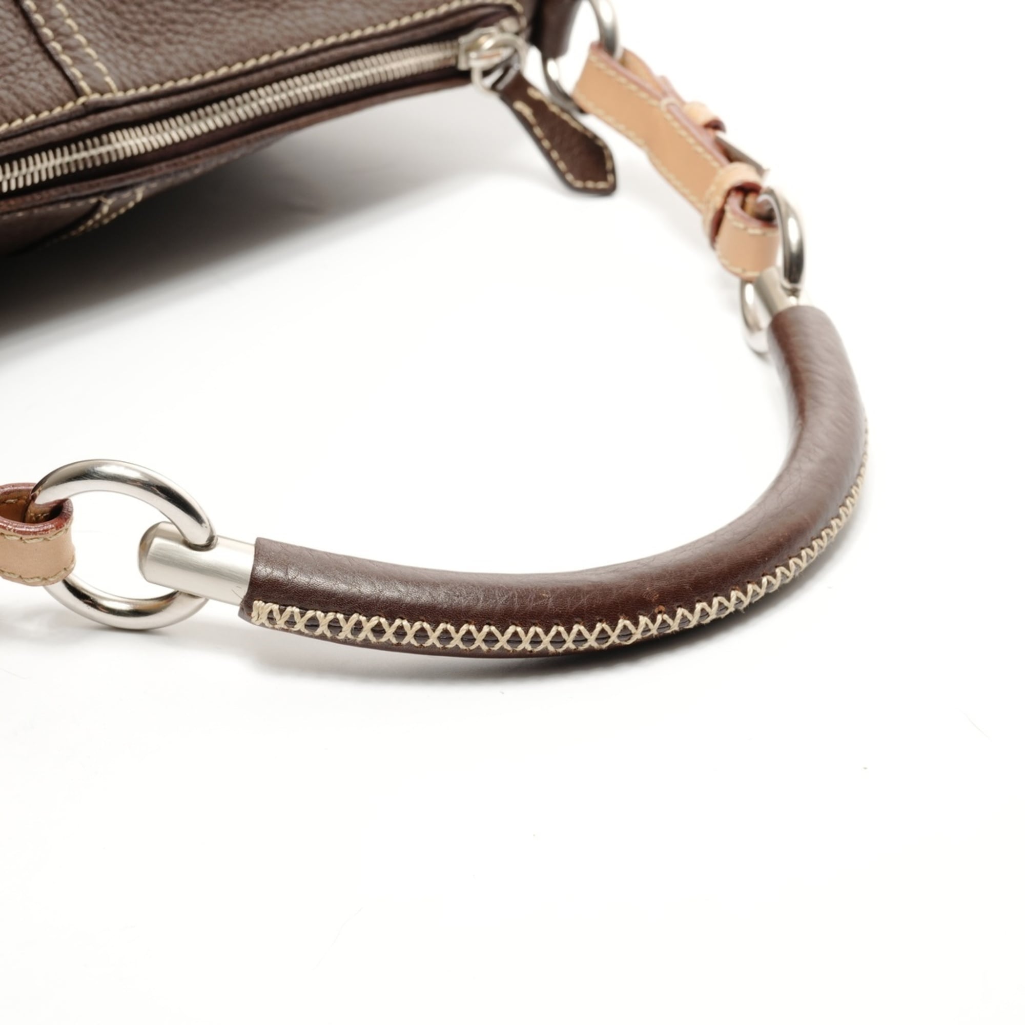 Prada Brown Leather Shoulder Bag (Pre-Owned)