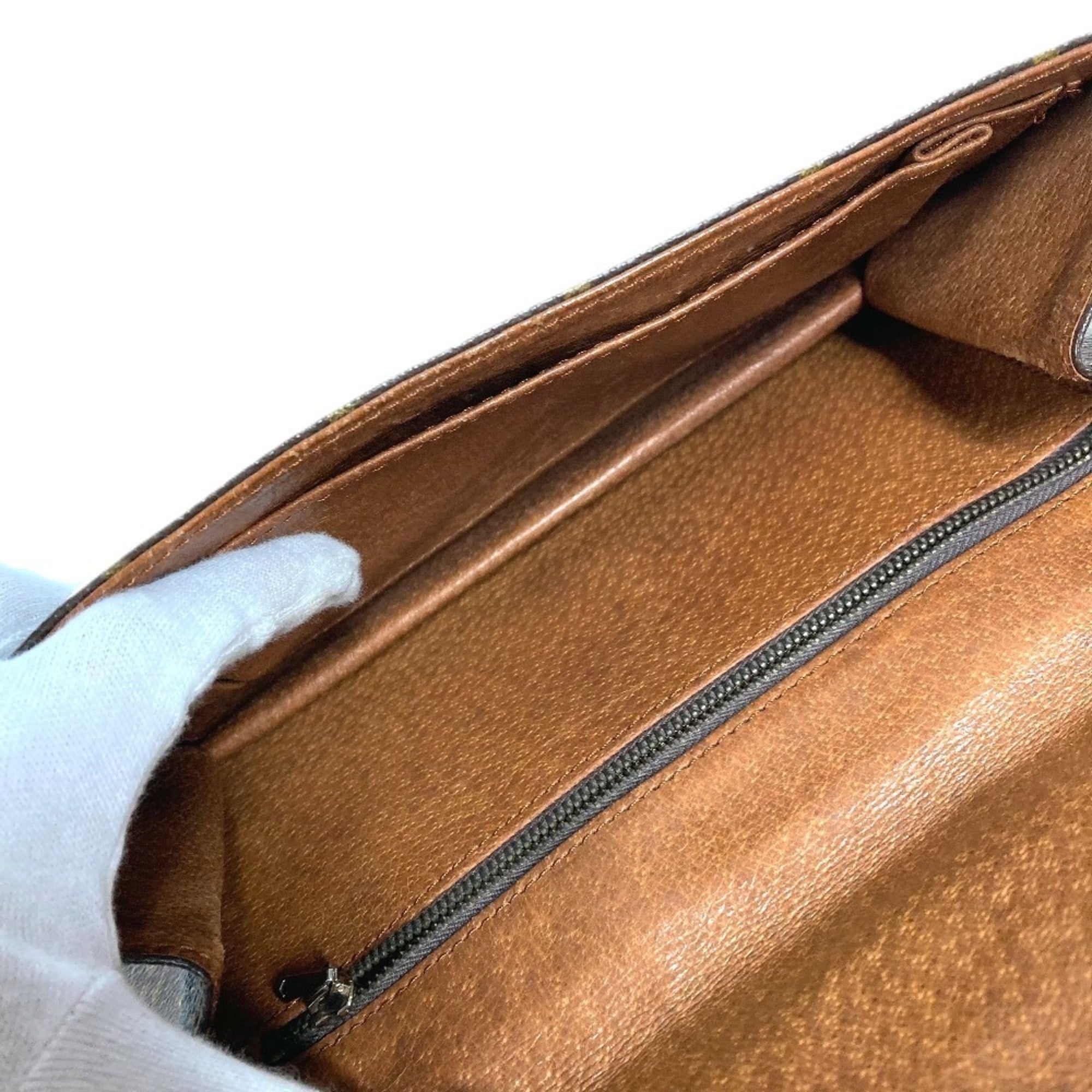 Louis Vuitton Brown Monogram Clutch Bag Handbag Pochette (Pre-Owned)