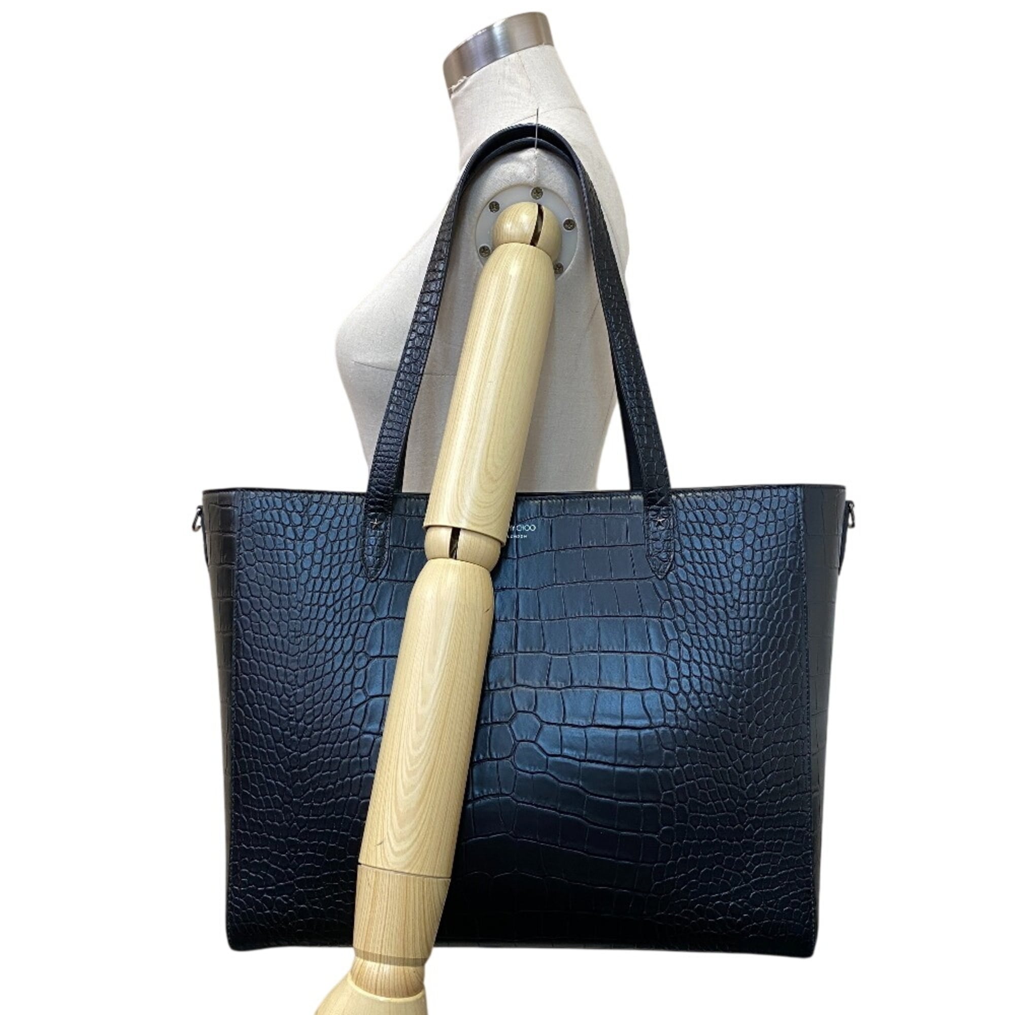 Jimmy Choo Black Leather Tote Bag (Pre-Owned)