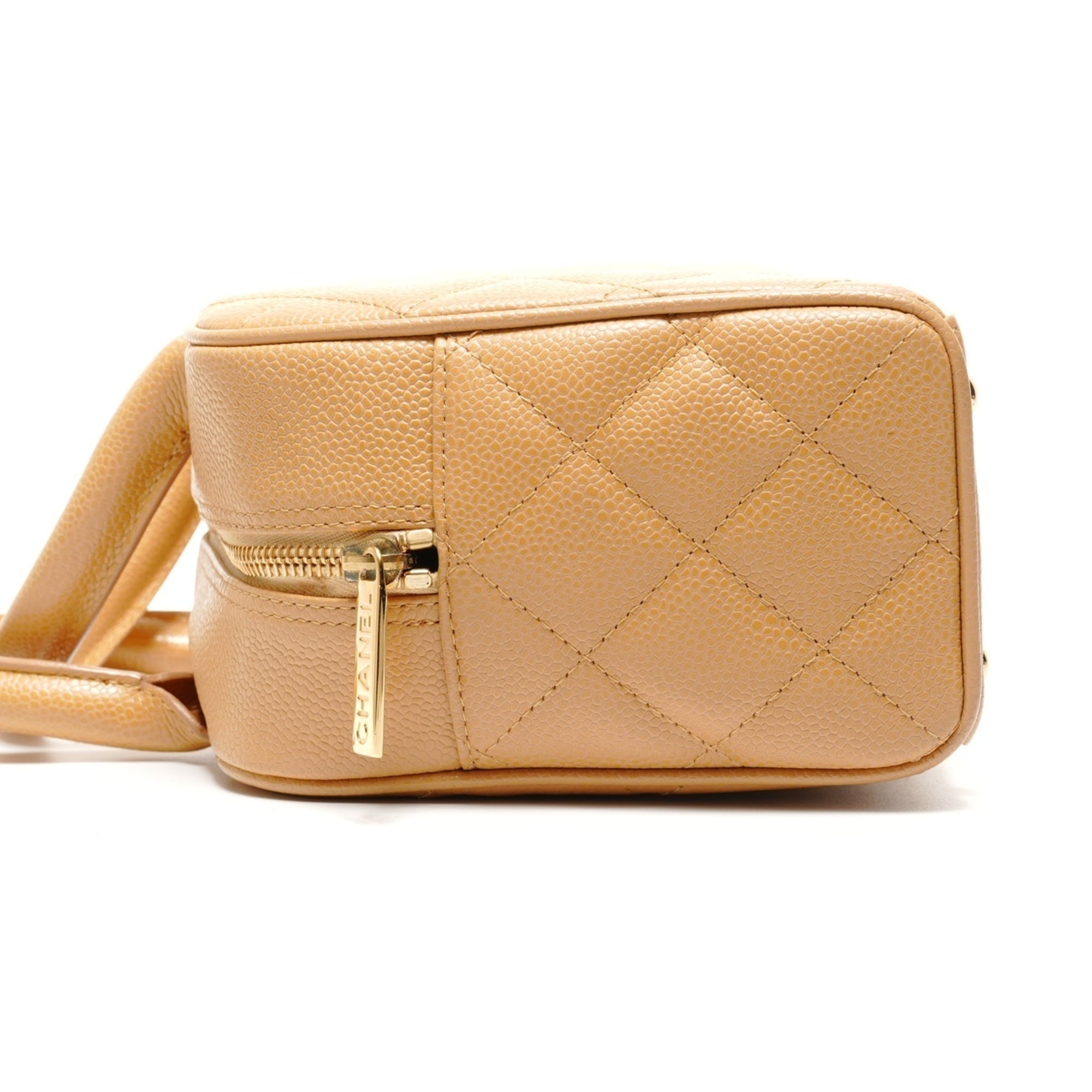 Chanel Beige Grained Calfskin Handbag (Pre-Owned)