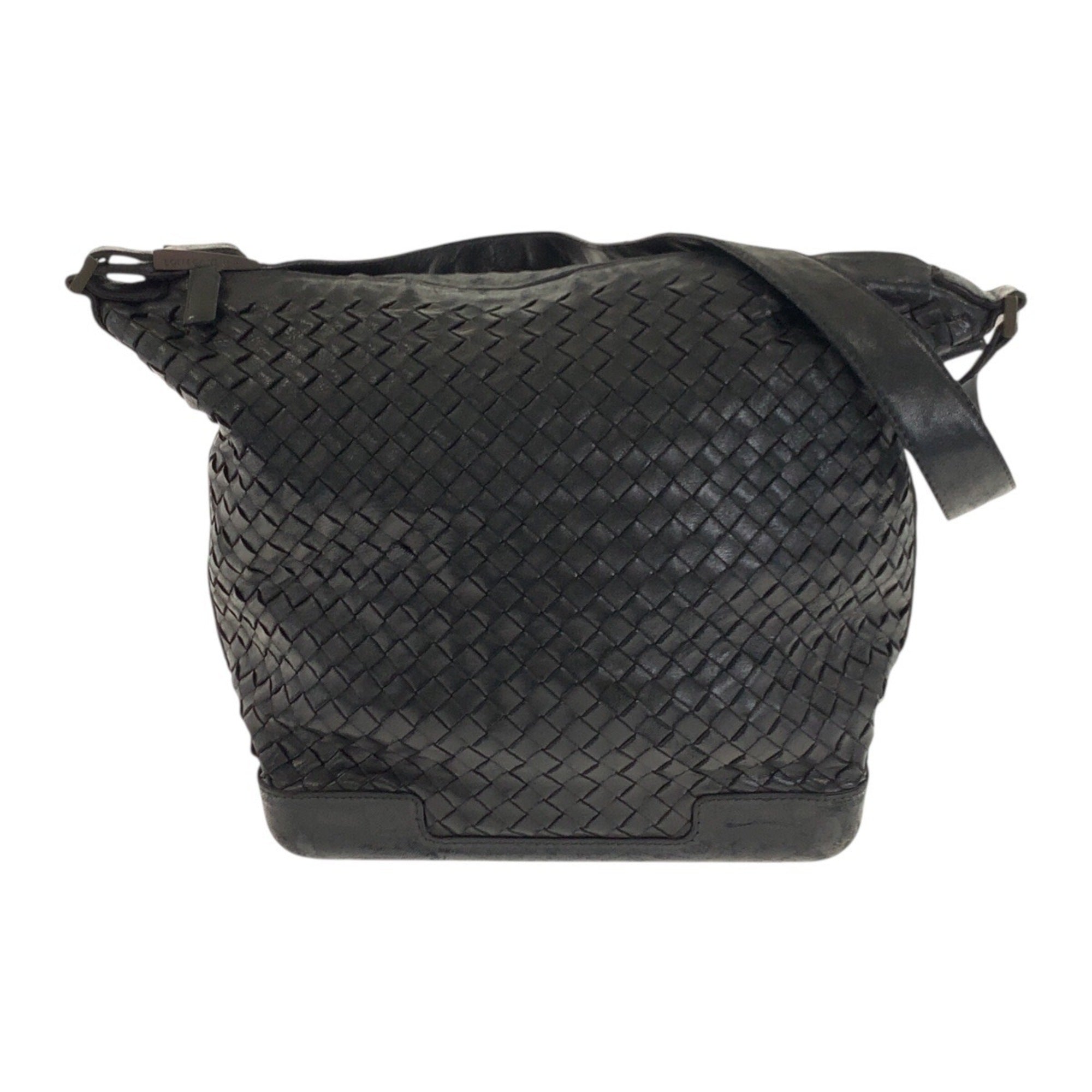 Bottega Veneta Black Leather Shoulder Bag (Pre-Owned)