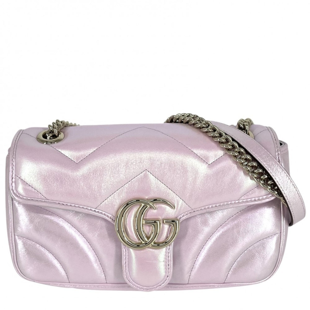Gucci Aurora Pink Leather Shoulder Bag (Pre-Owned)