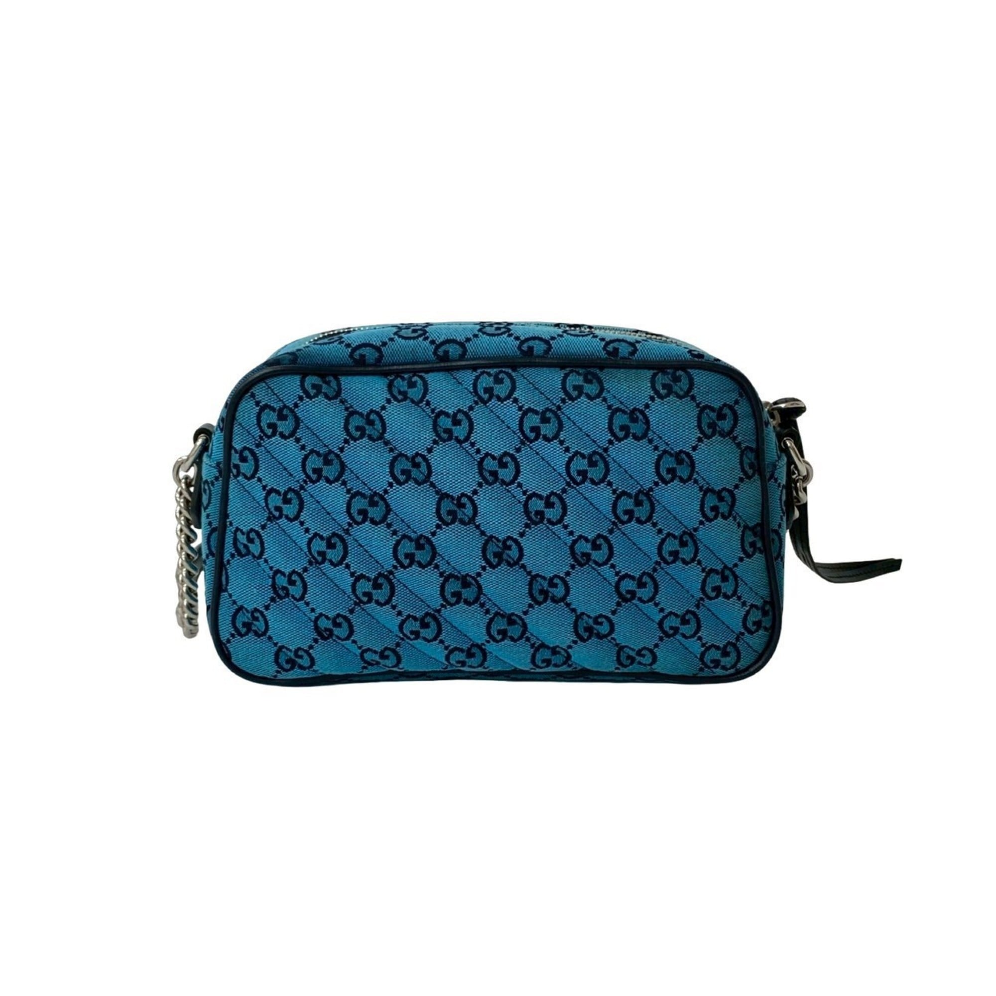 Gucci Blue Navy Canvas Leather Pochette Shoulder Bag (Pre-Owned)
