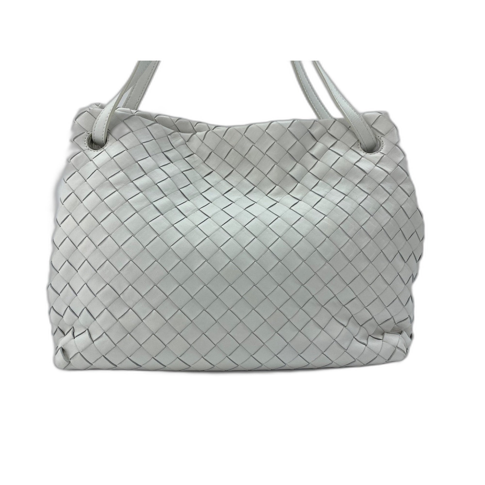 Bottega Veneta Intrecciato White Intrecciato Tote Bag (Pre-Owned)