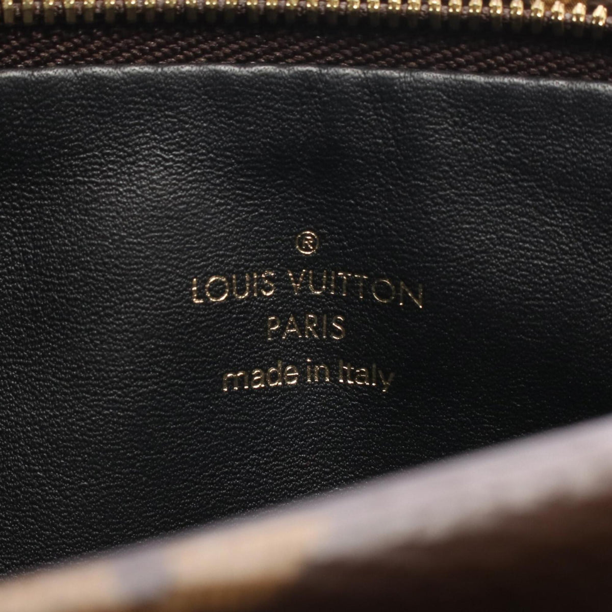 Louis Vuitton Black Brown Coated Canvas Leather Handbag Pochette Shoulder Bag (Pre-Owned)