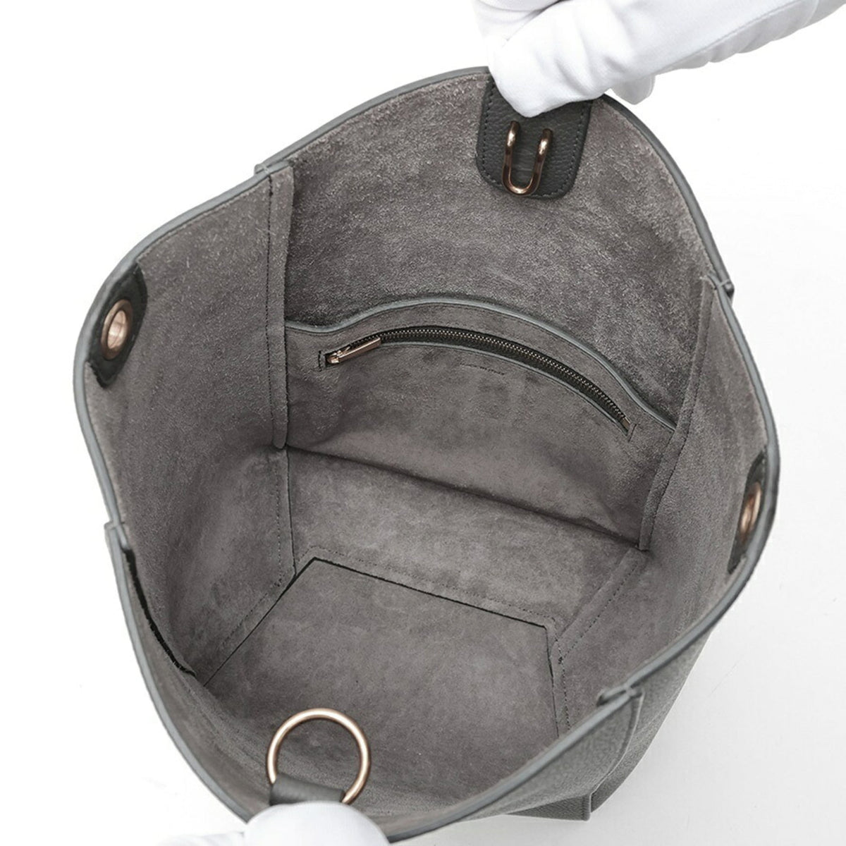 Celine Gray Leather Shoulder Bag (Pre-Owned)