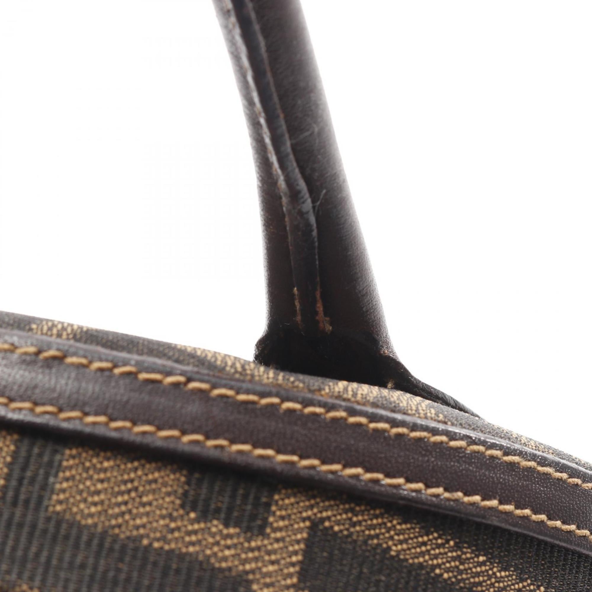 Fendi Brown Canvas Leather Handbag (Pre-Owned)