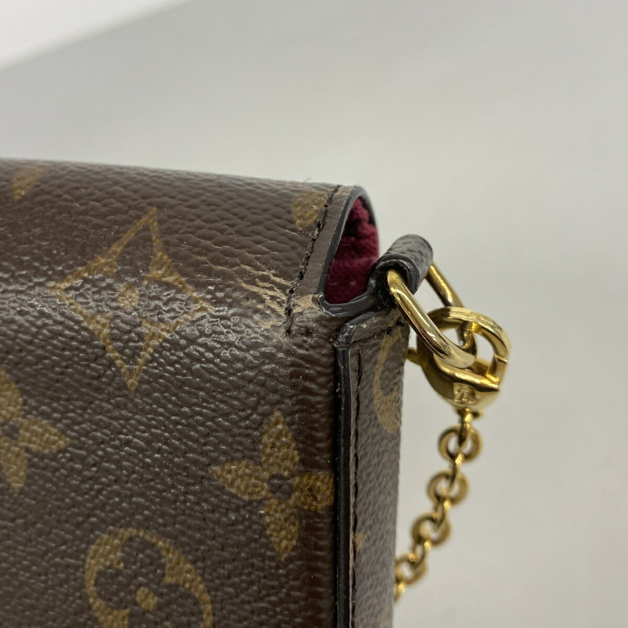 Louis Vuitton Brown Fuchsia Chain/Shoulder Wallet (Pre-Owned)