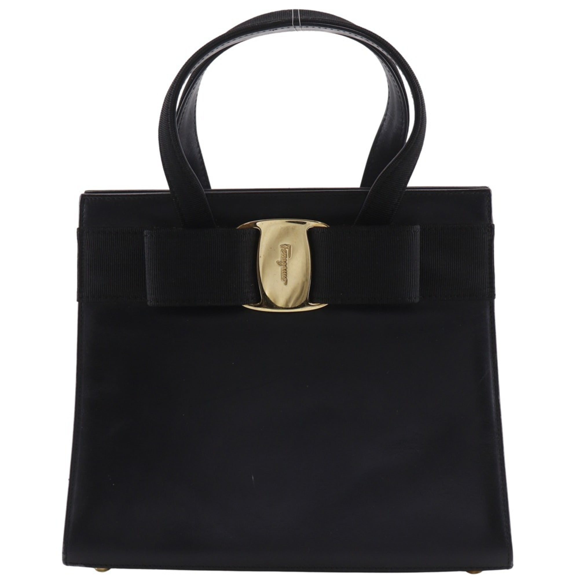 Salvatore Ferragamo Black Leather Handbag (Pre-Owned)