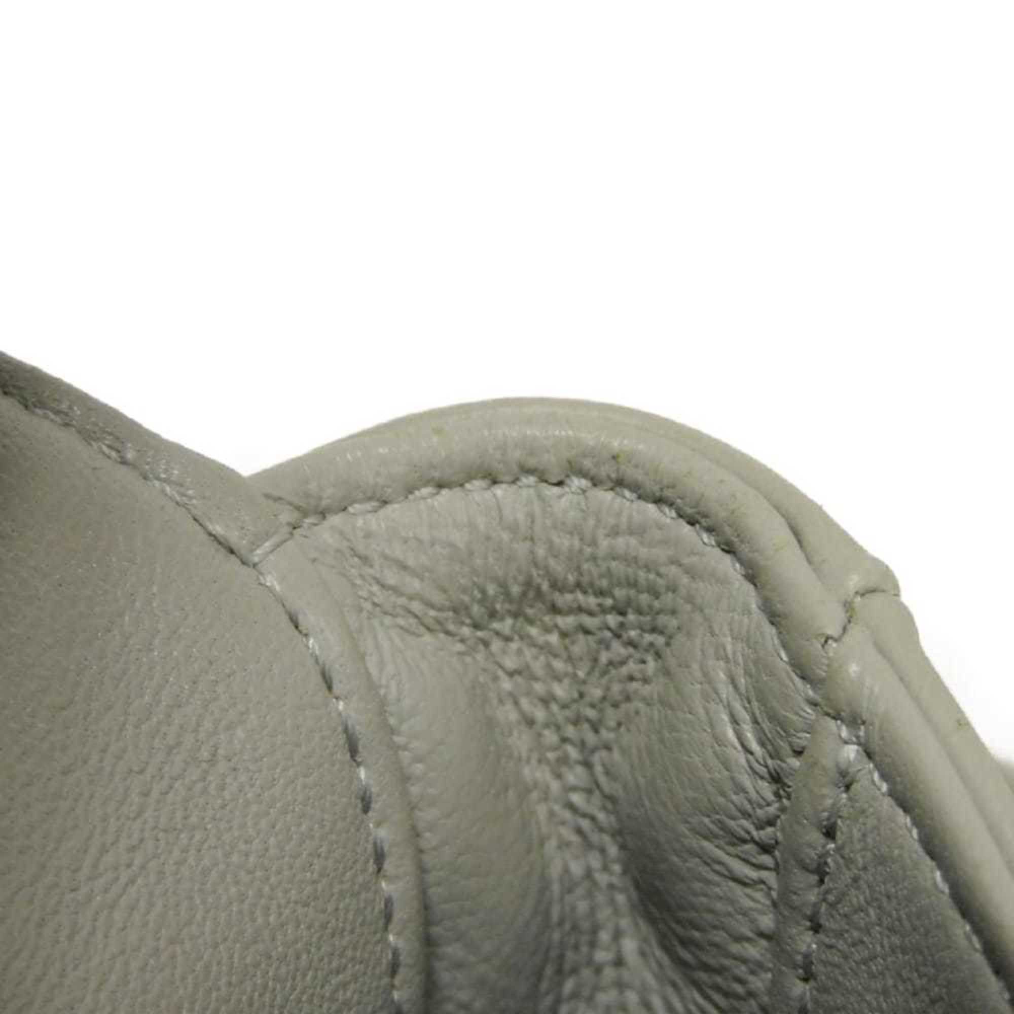Celine Pale Gray Leather Pochette Shoulder Bag (Pre-Owned)