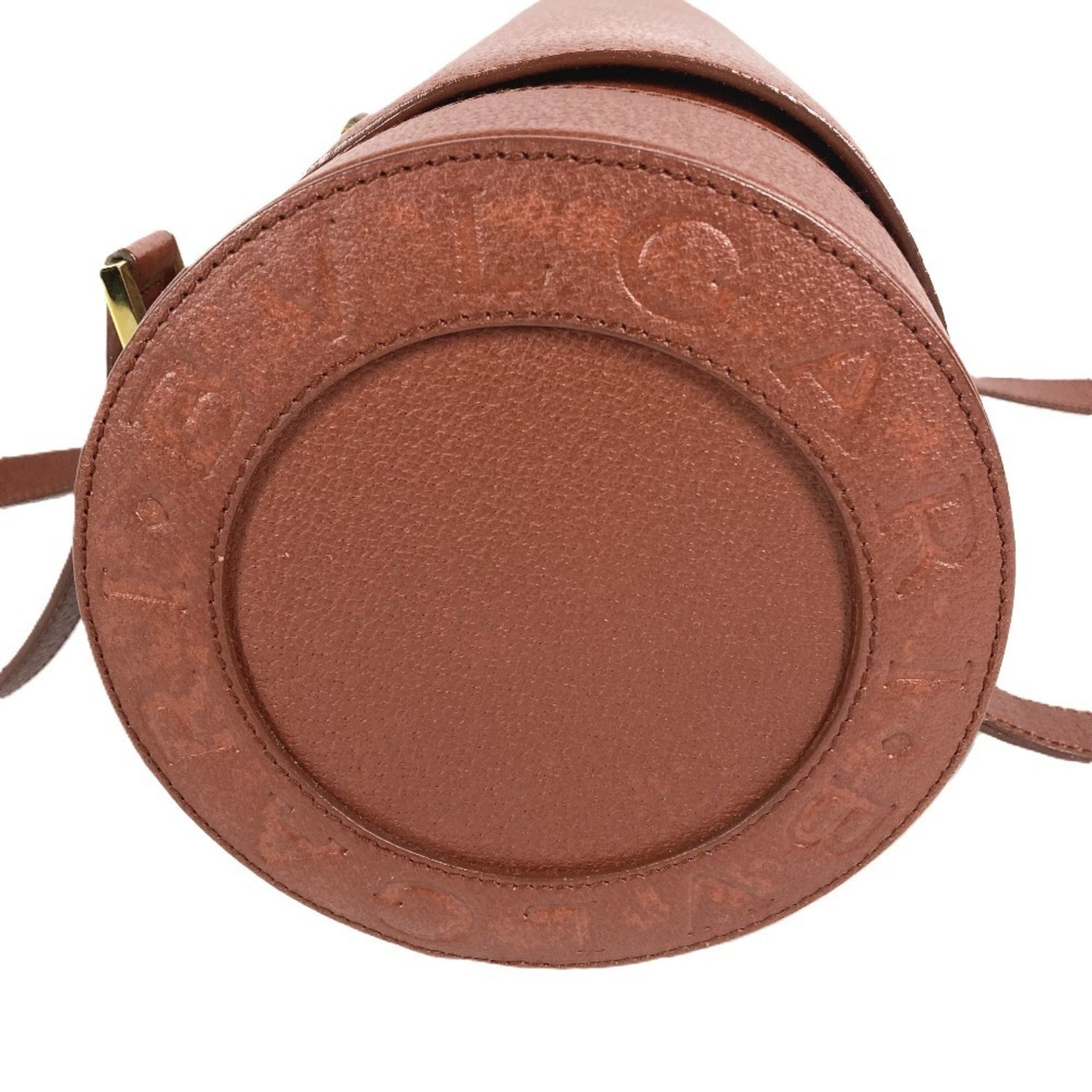 Bvlgari Brown Leather Handbag Shoulder Bag (Pre-Owned)