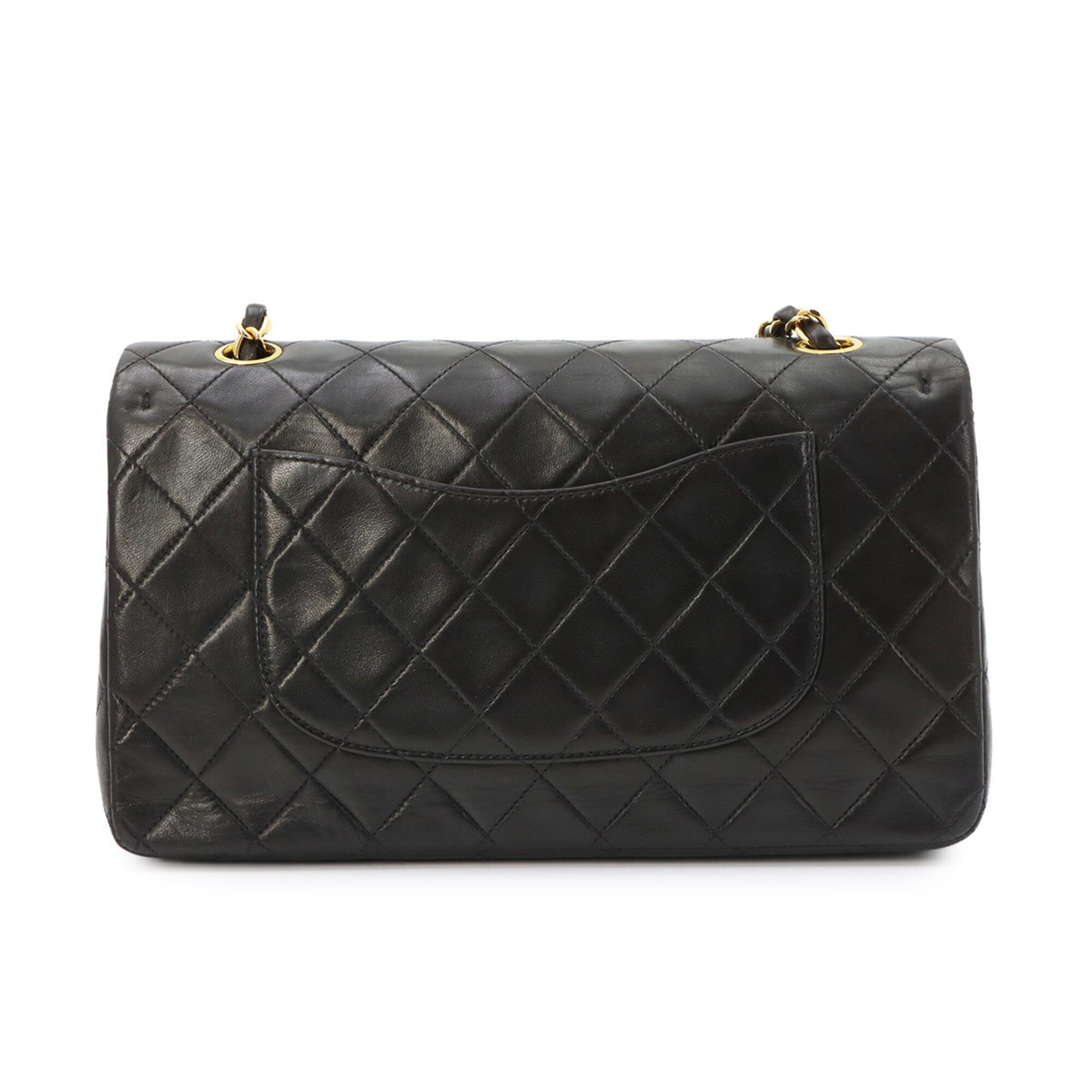 Chanel Black Leather Handbag Shoulder Bag (Pre-Owned)
