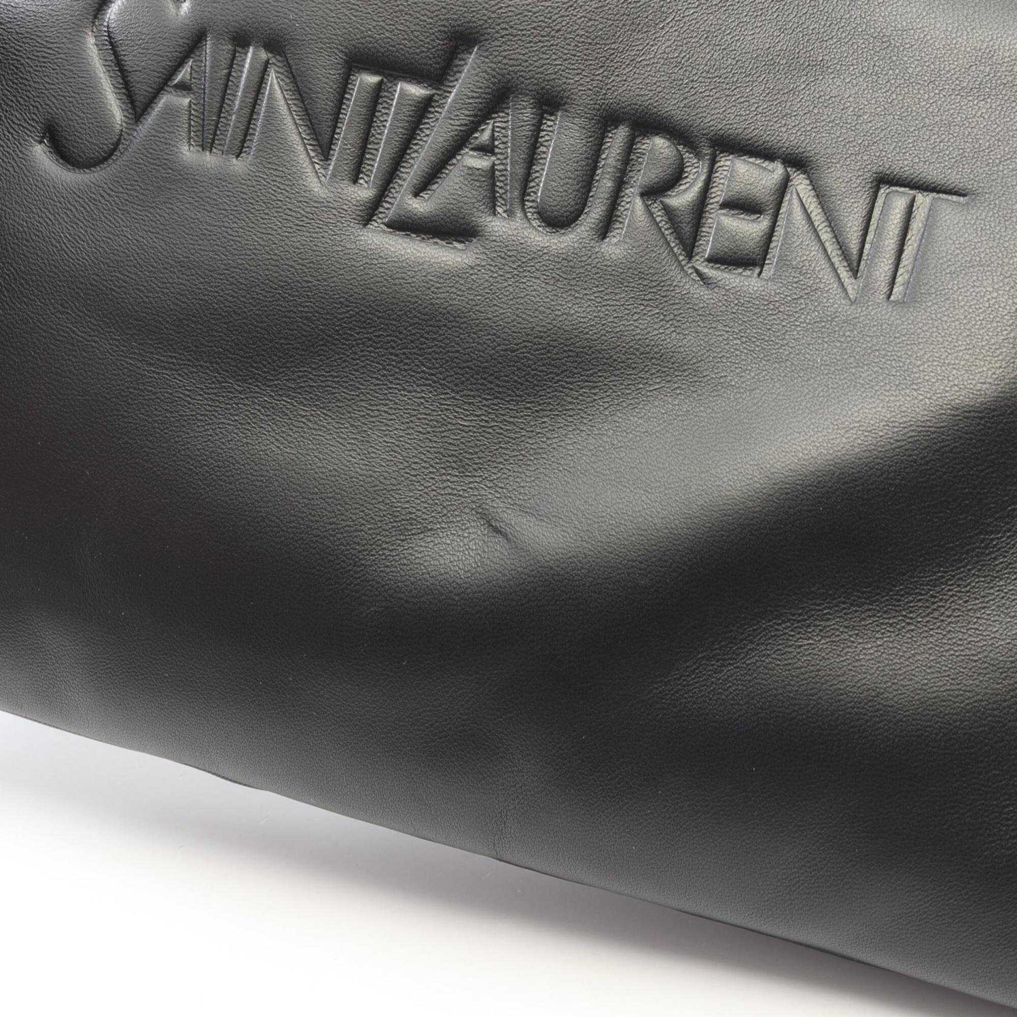 Yves Saint Laurent Black Leather Clutch Bag Pouch (Pre-Owned)