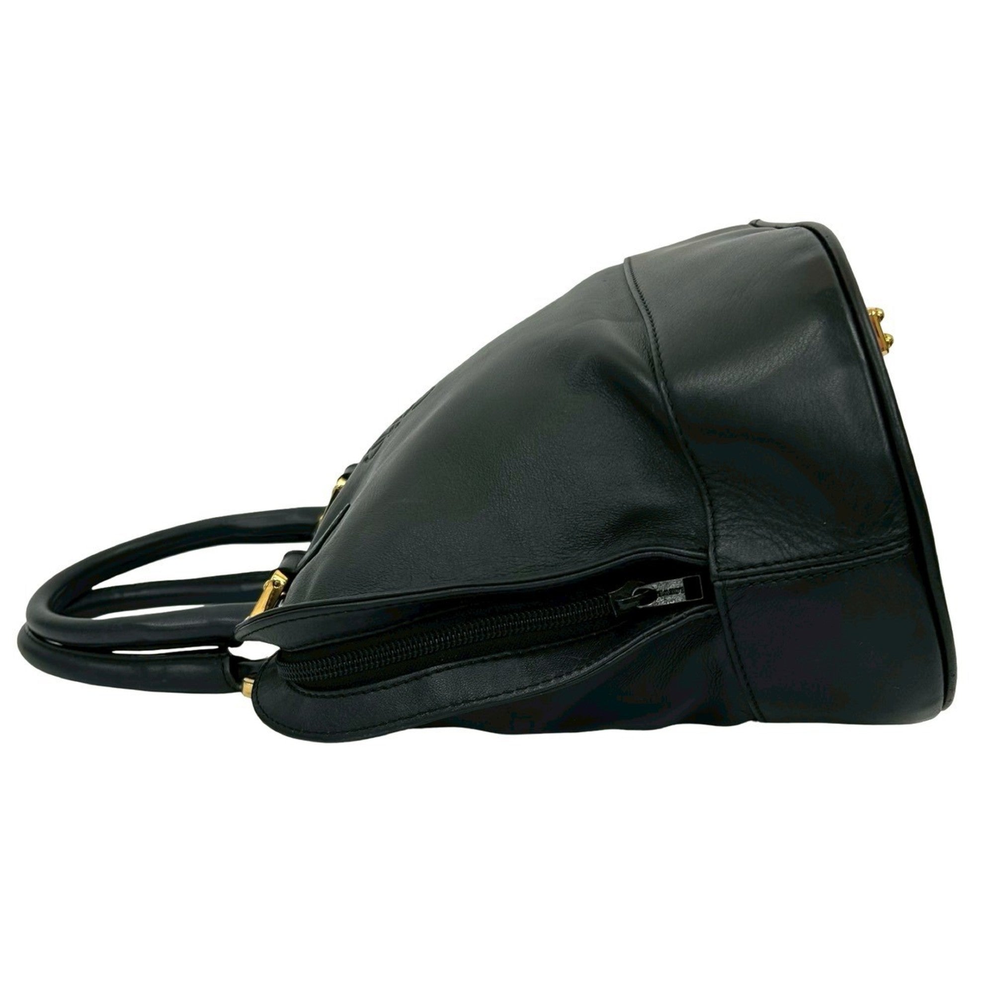 Loewe Black Leather Boston Bag Handbag Tote Bag (Pre-Owned)