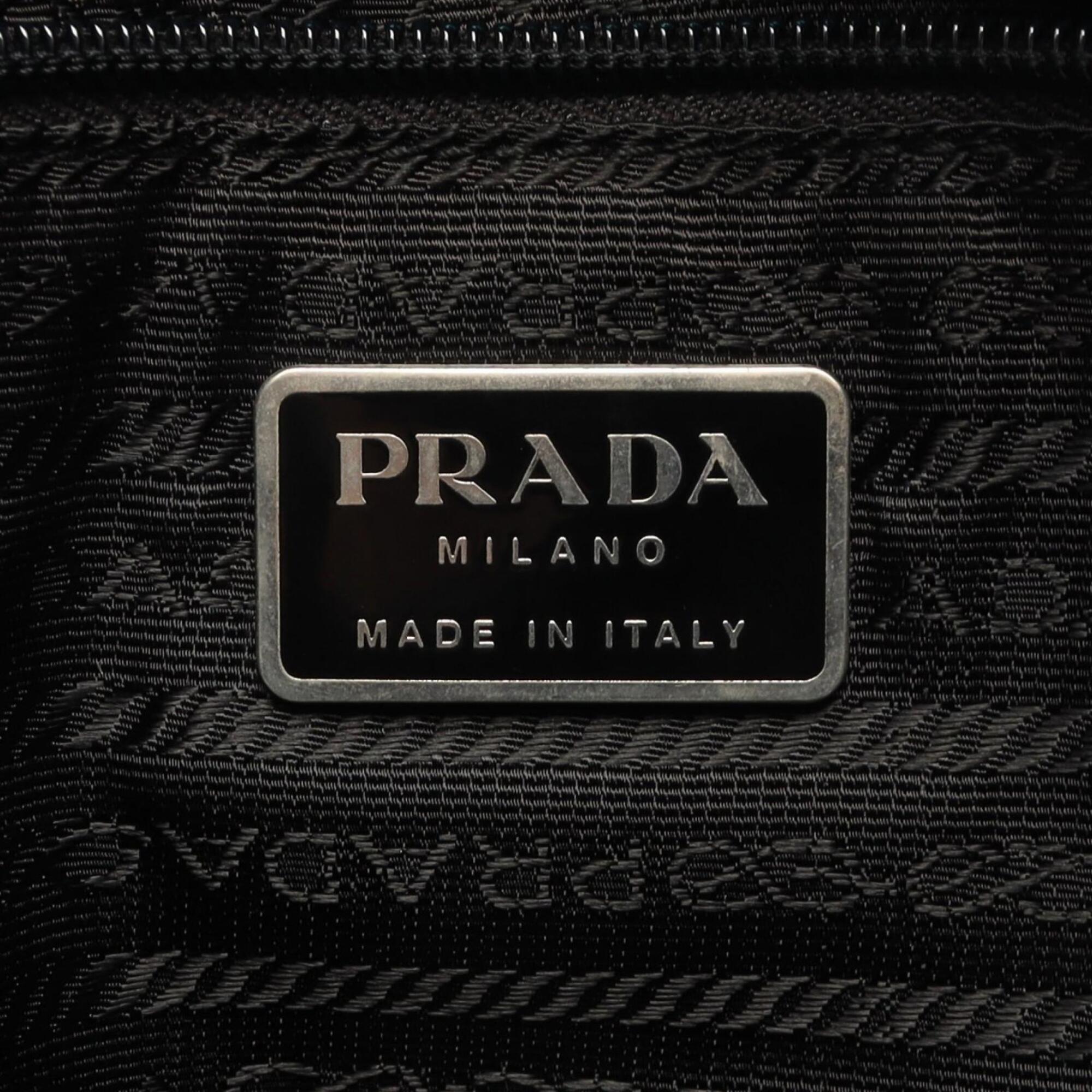 Prada Black Nylon Saffiano Triangle Handbag Shoulder Bag (Pre-Owned)