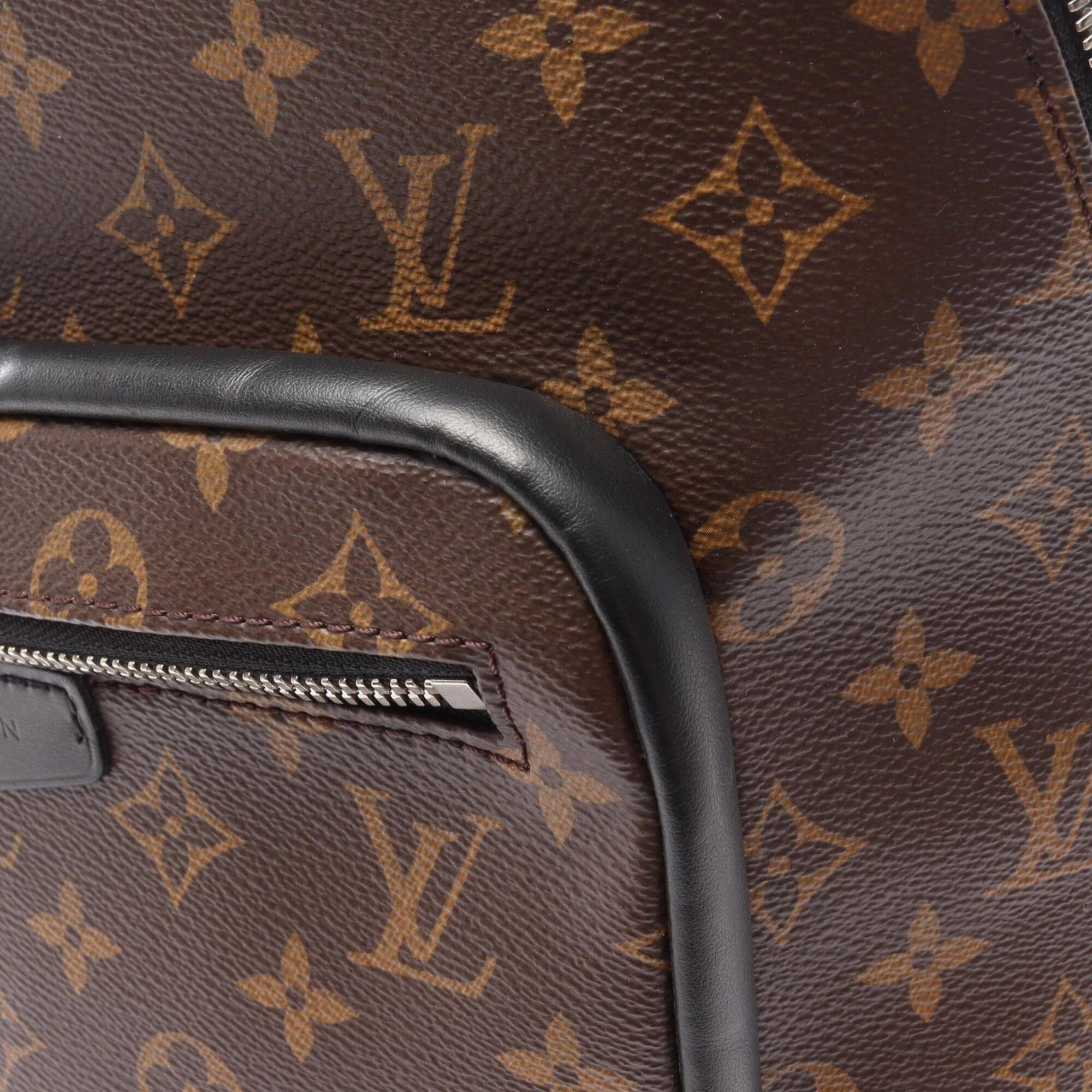Louis Vuitton Black Brown Monogram Macassar Coated Canvas Pvc Monogram Leather Backpack Handbag (Pre-Owned)