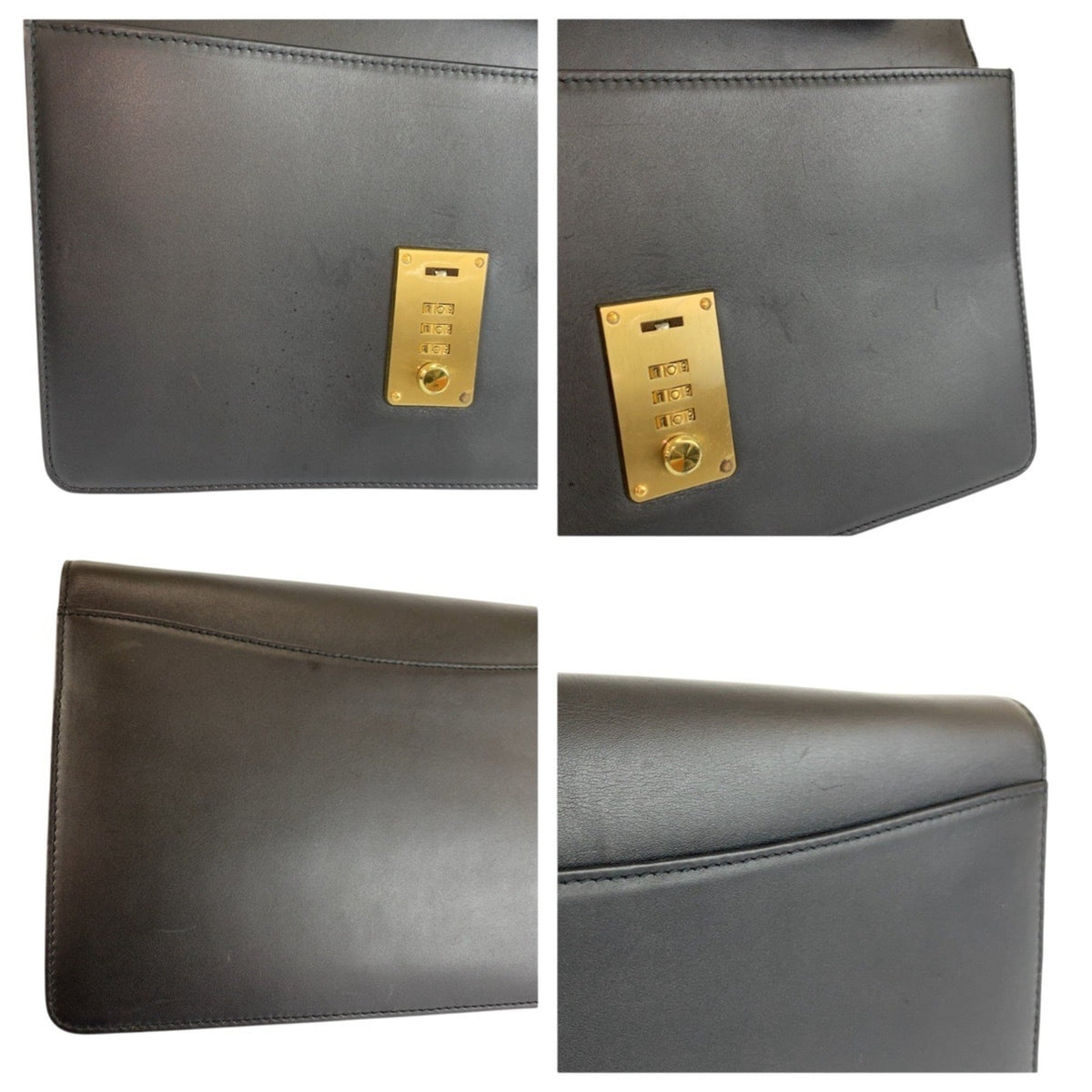 Dunhill Black Leather Clutch Bag (Pre-Owned)