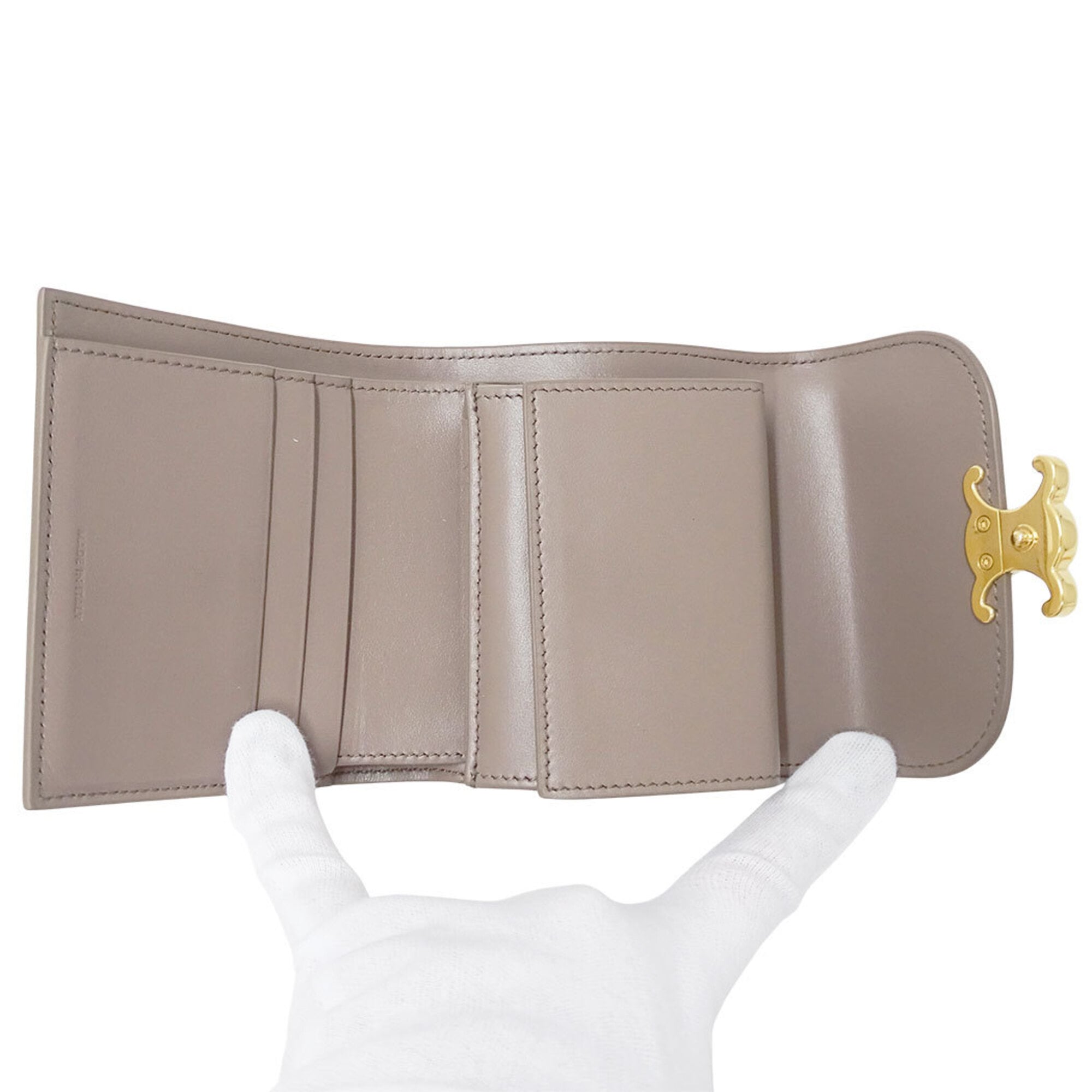 Celine Grayish Leather Wallet (Tri-Fold) (Pre-Owned)