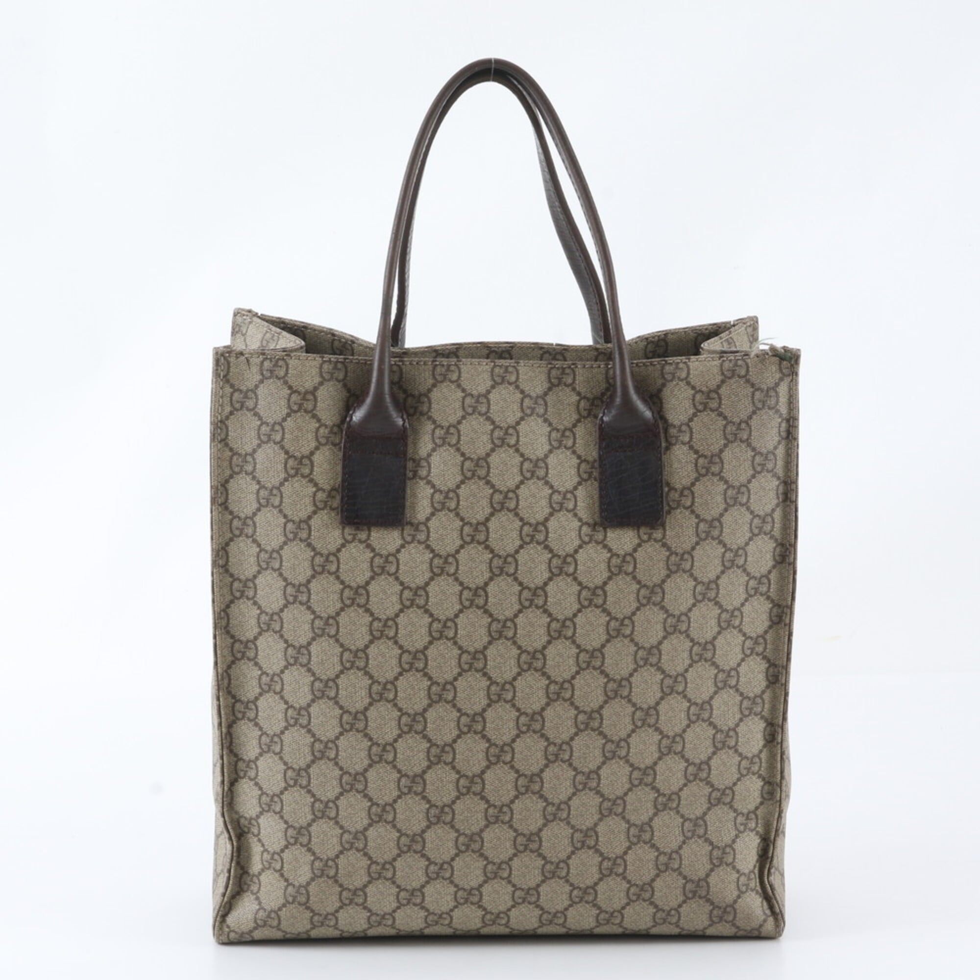 Gucci Dark Brown Grayish Gg Supreme Handbag Tote Bag (Pre-Owned)