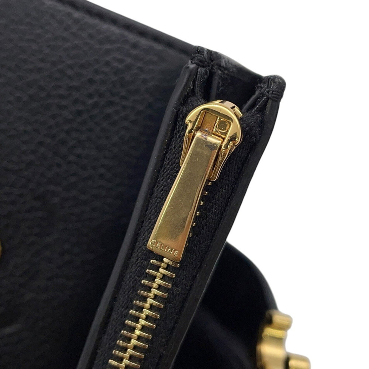 Celine Black Leather Wallet (Tri-Fold) (Pre-Owned)