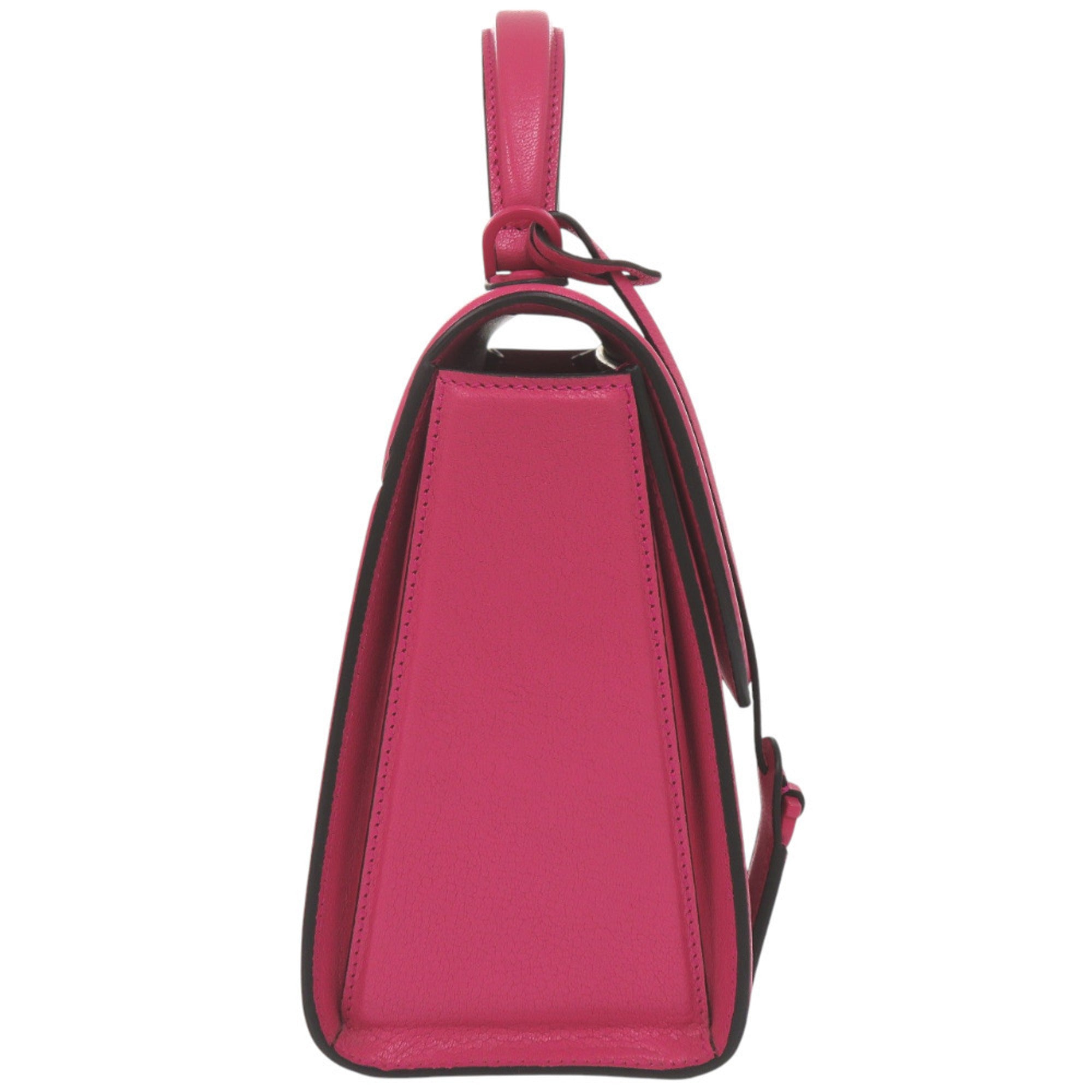 Salvatore Ferragamo Pink Leather Canvas Handbag Shoulder Bag (Pre-Owned)