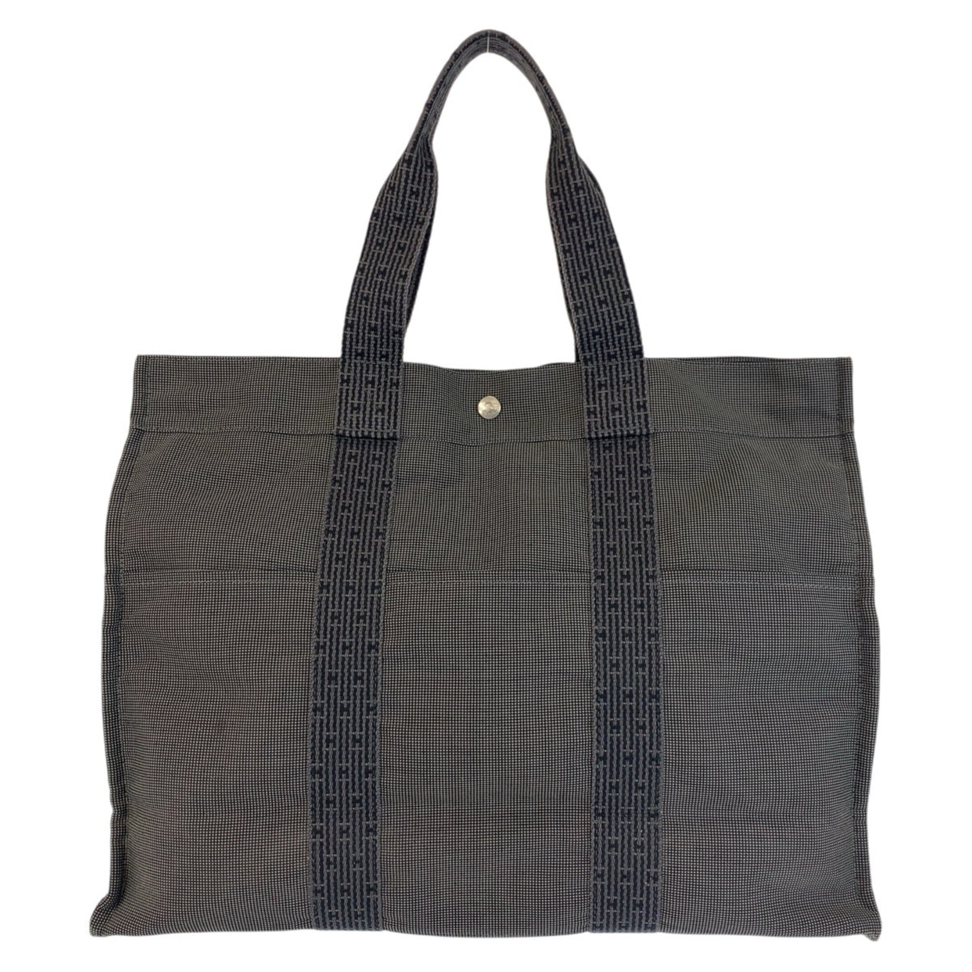 Hermes Gray Polyamide Polyester Handbag Tote Bag (Pre-Owned)
