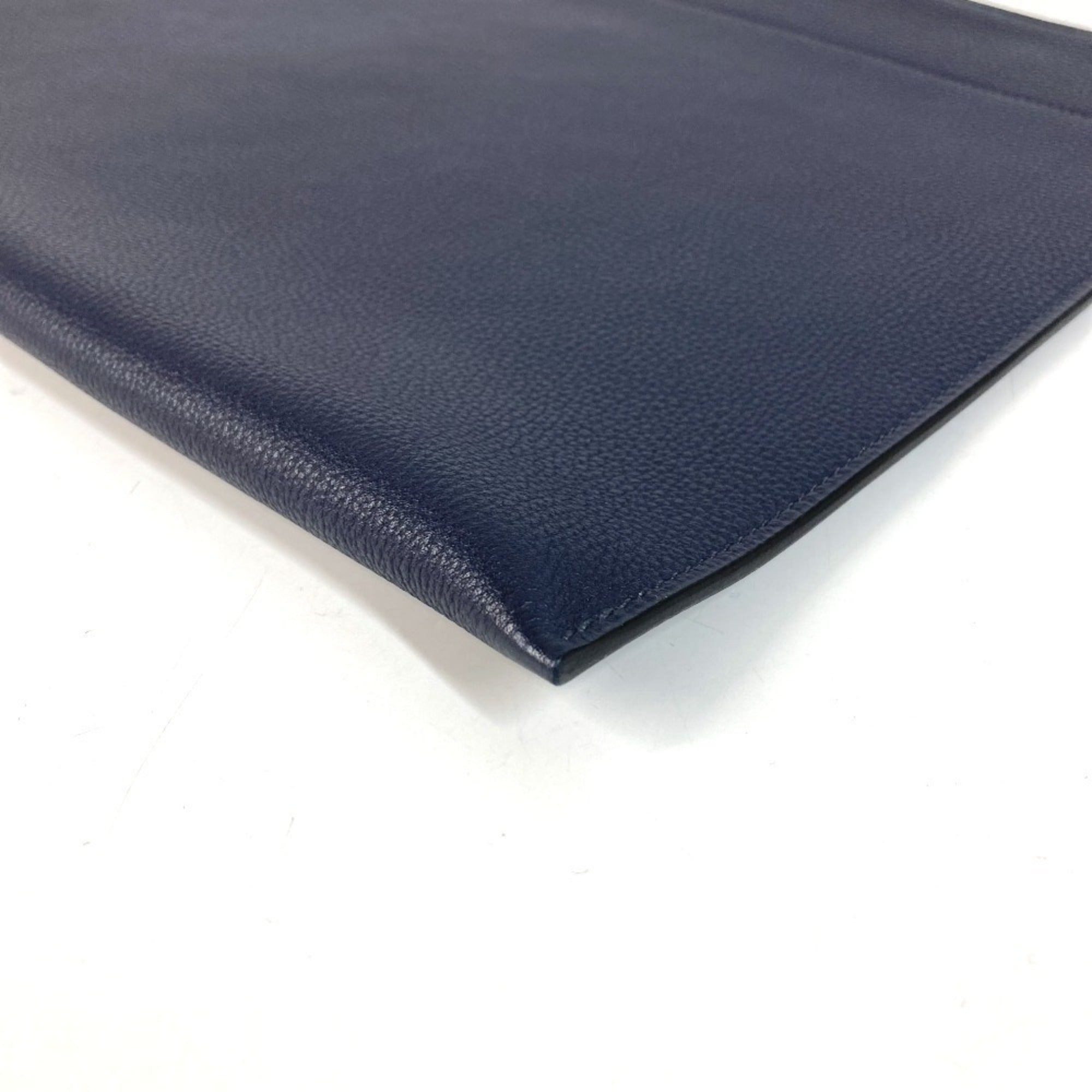 Hermes Blue Nuit Togo Leather Clutch Bag Handbag Pochette Pouch (Pre-Owned)