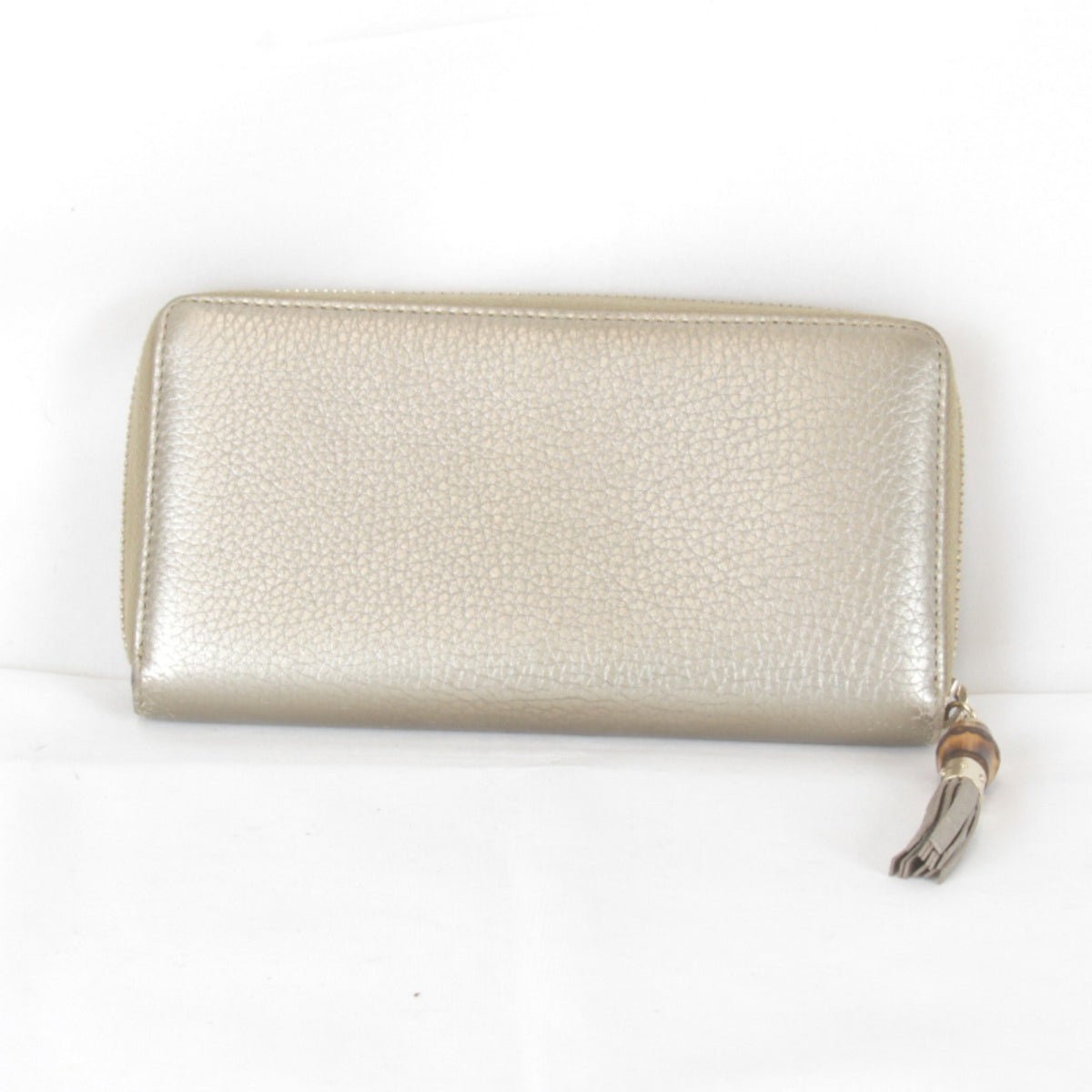 Gucci Gold White Leather Long Wallet (Bi-Fold) (Pre-Owned)