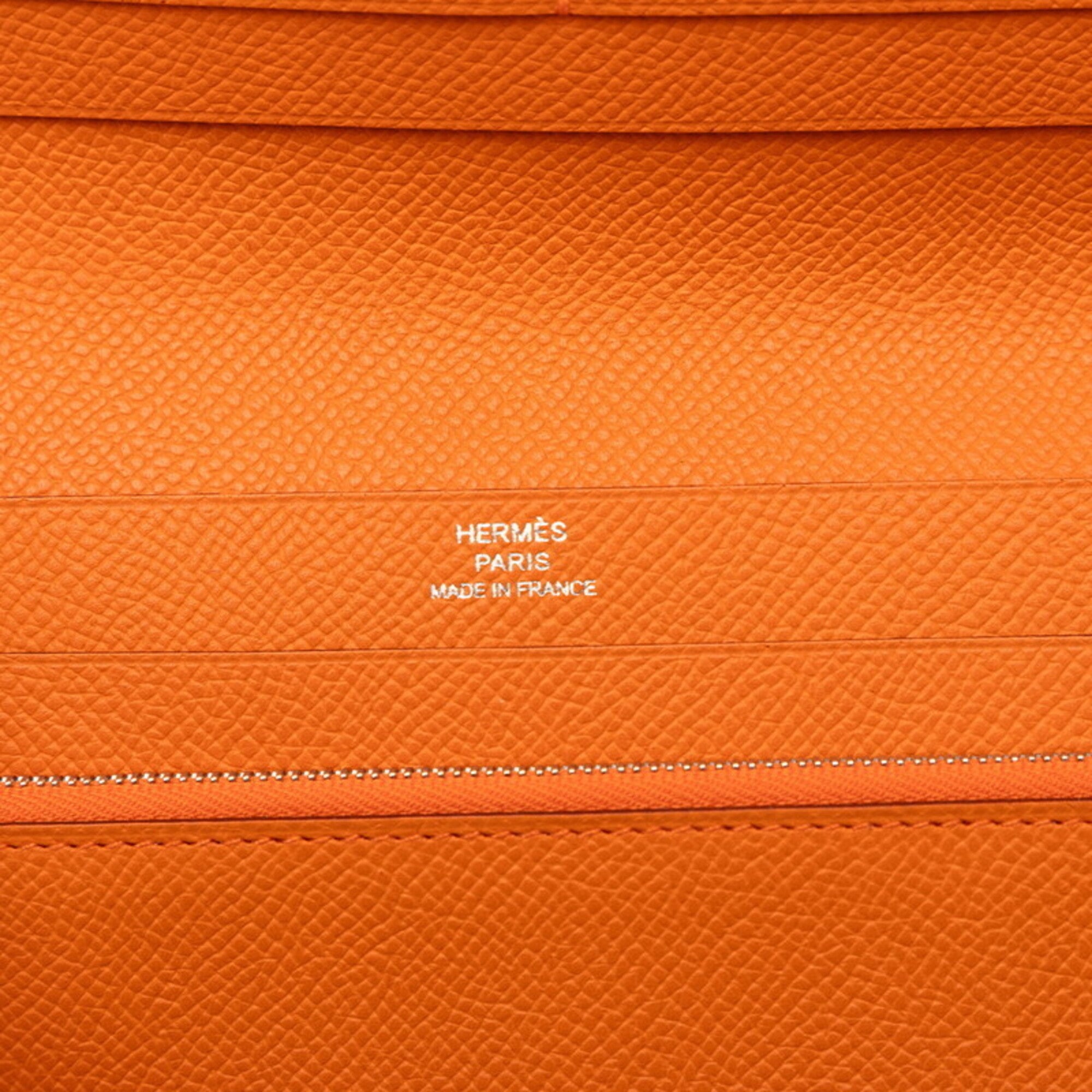 Hermes Orange Epsom Leather Long Bill Wallet (Bi-Fold) (Pre-Owned)