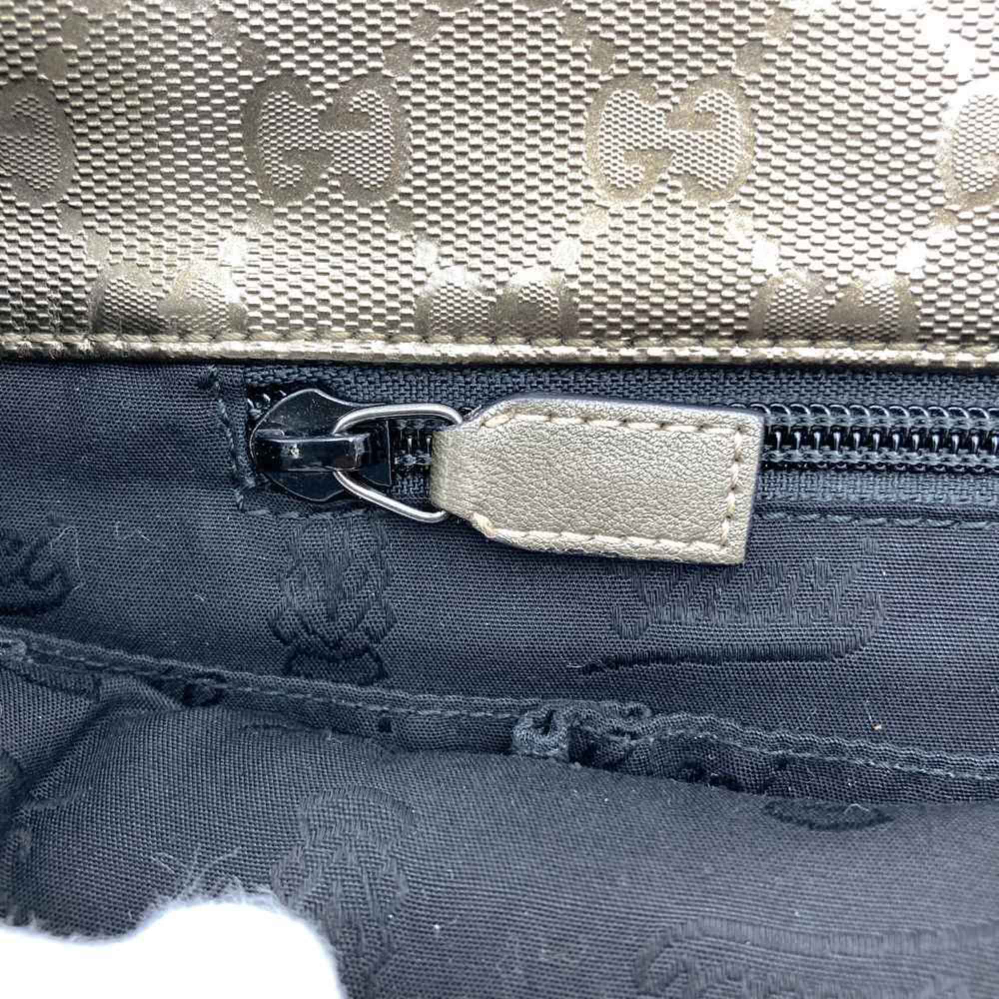 Gucci Gg Imprimé Brown Metallic Gg Imprimé Shoulder Bag (Pre-Owned)