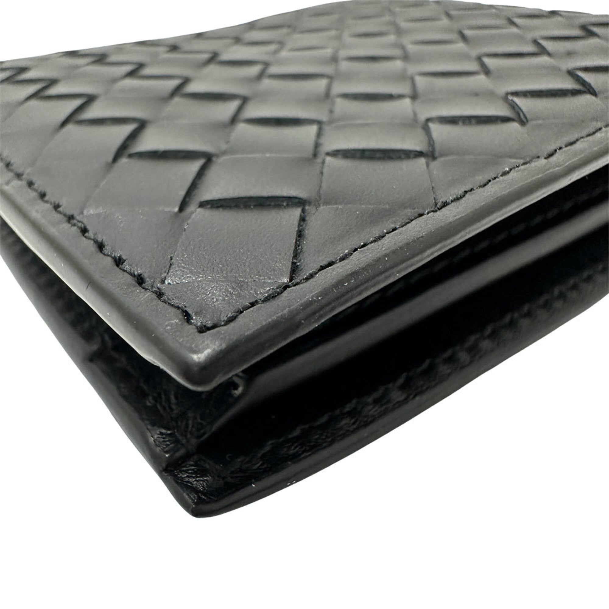 Bottega Veneta Black Leather Wallet (Bi-Fold) (Pre-Owned)