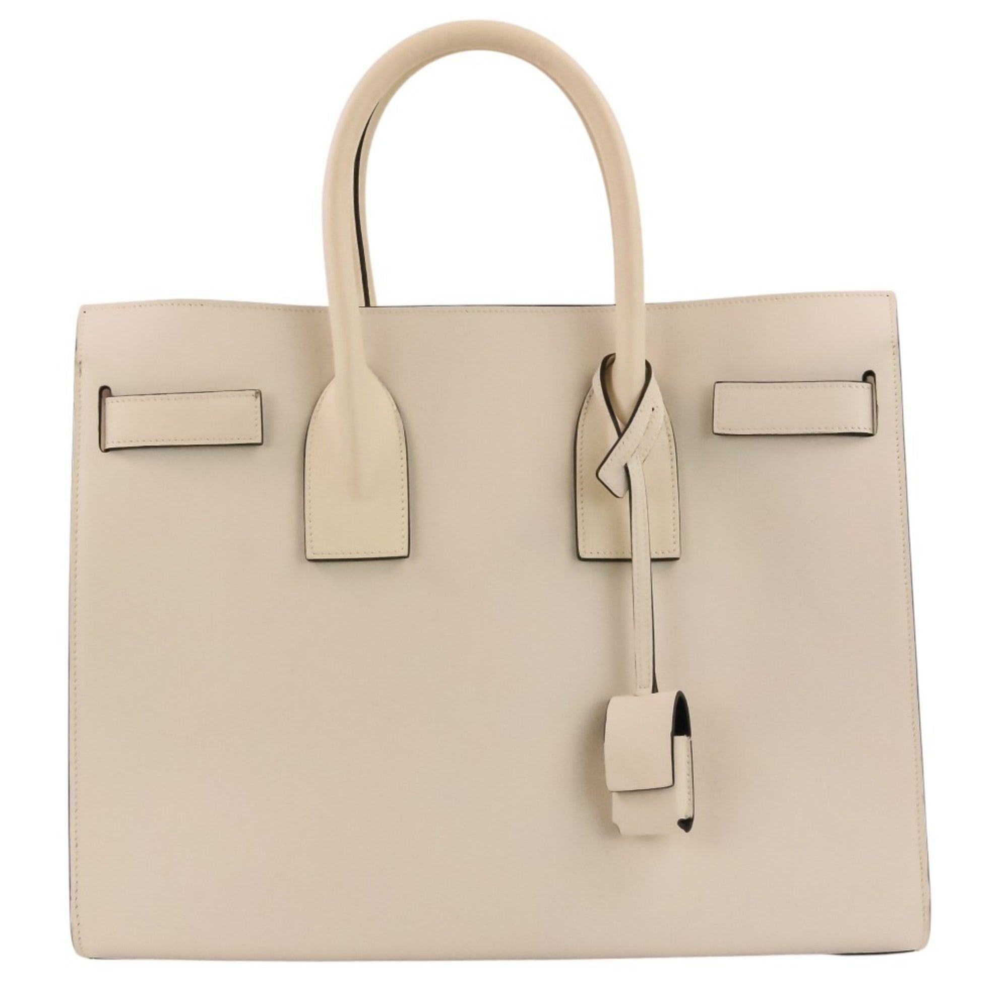 Yves Saint Laurent Ivory Leather Tote Bag (Pre-Owned)