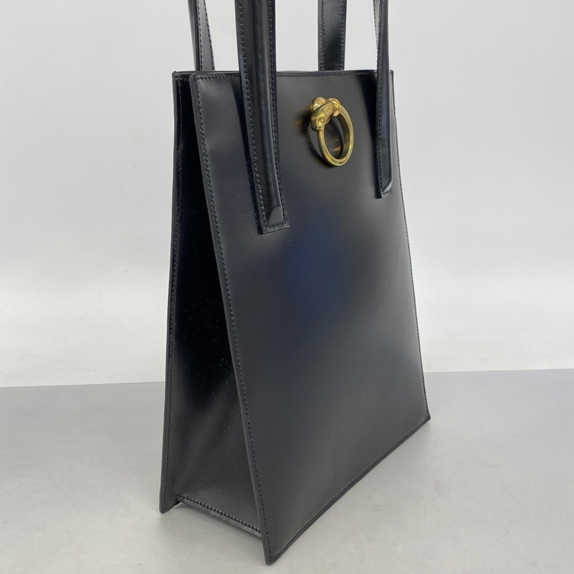 Cartier Black Leather Tote Bag (Pre-Owned)
