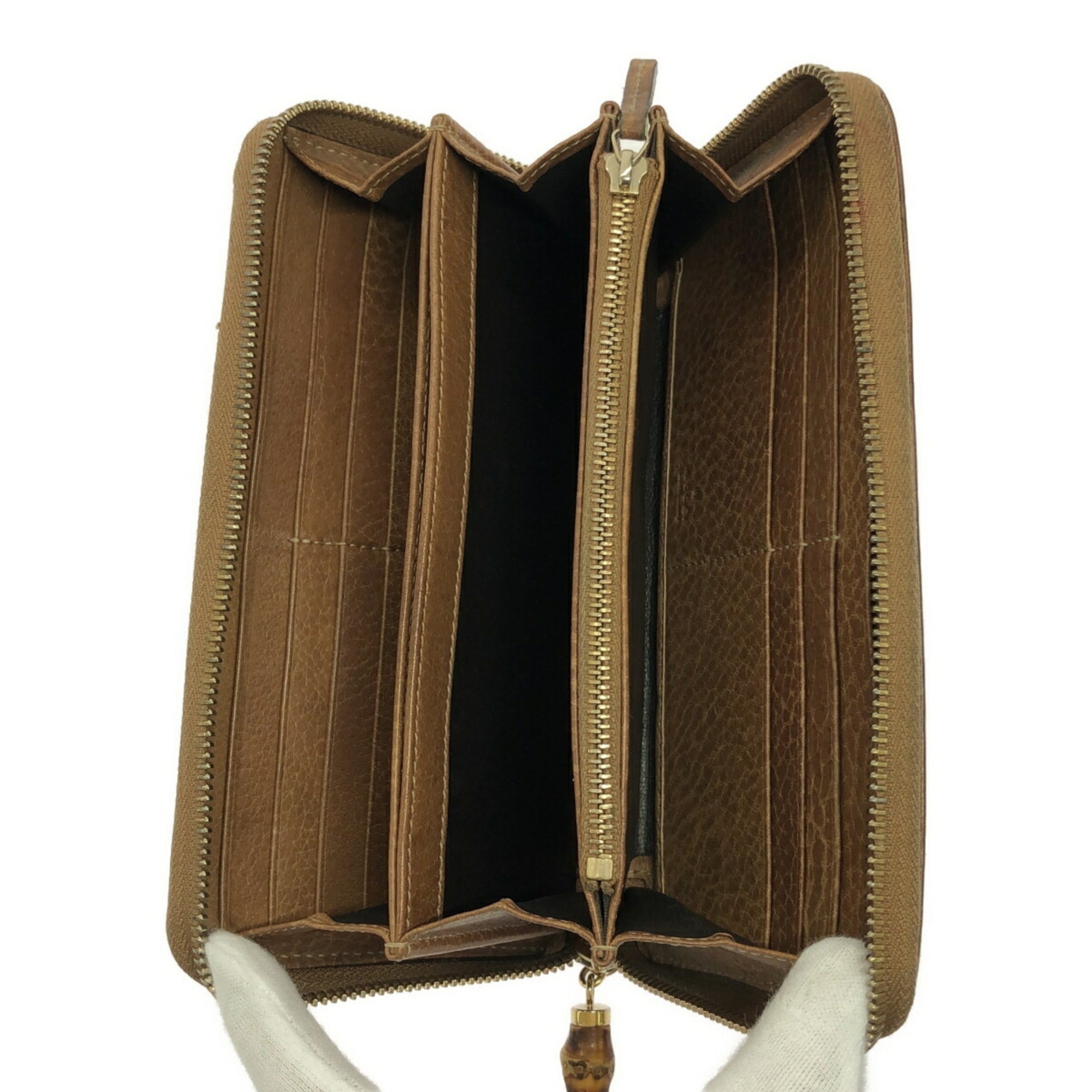 Gucci Bamboo Brown Long Wallet (Bi-Fold) (Pre-Owned)