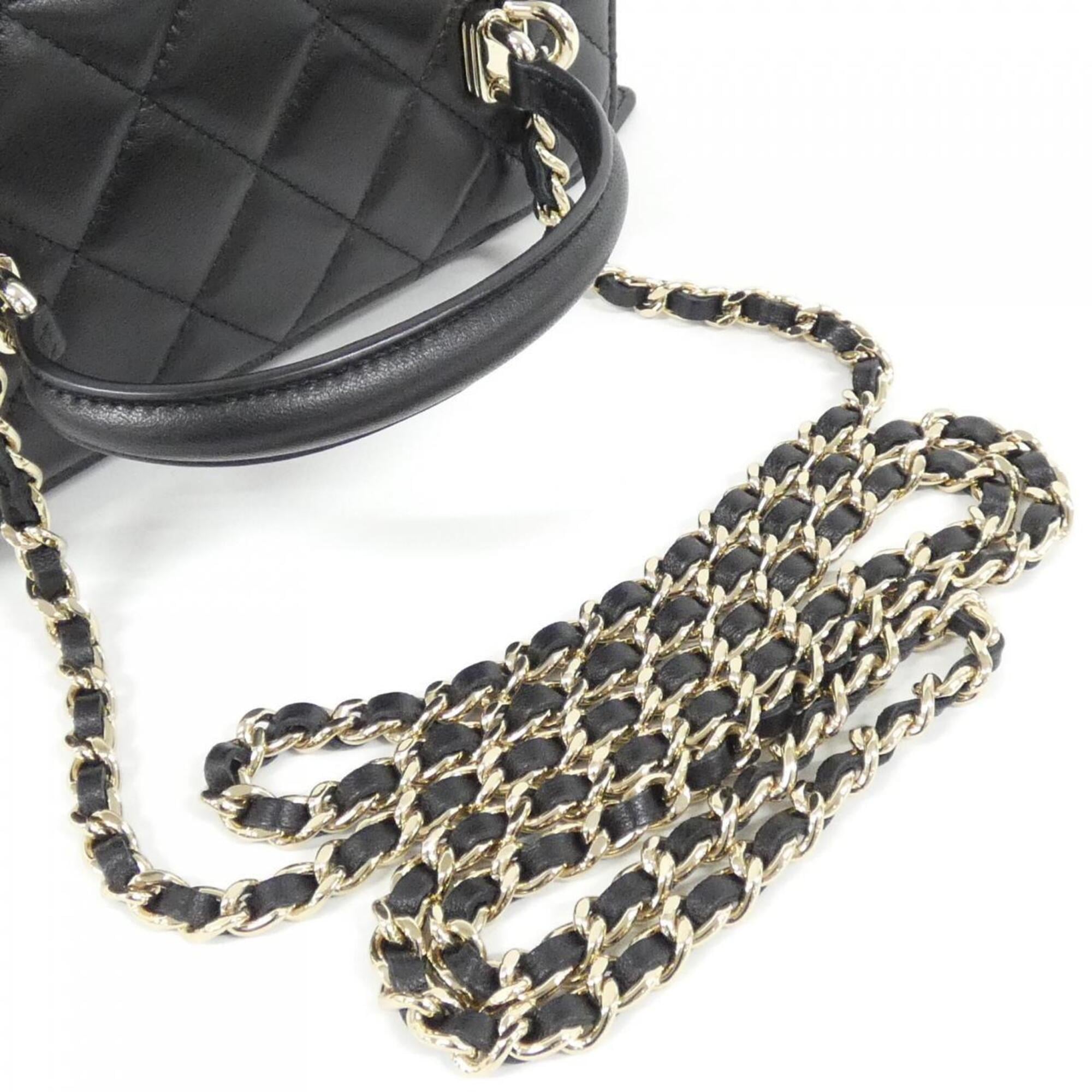 Chanel Black Leather Handbag (Pre-Owned)