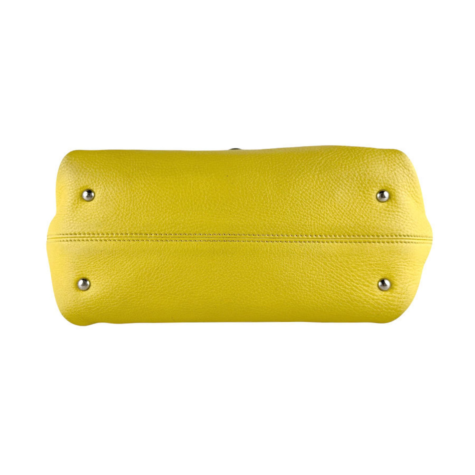 Salvatore Ferragamo Yellow Leather Handbag Shoulder Bag (Pre-Owned)
