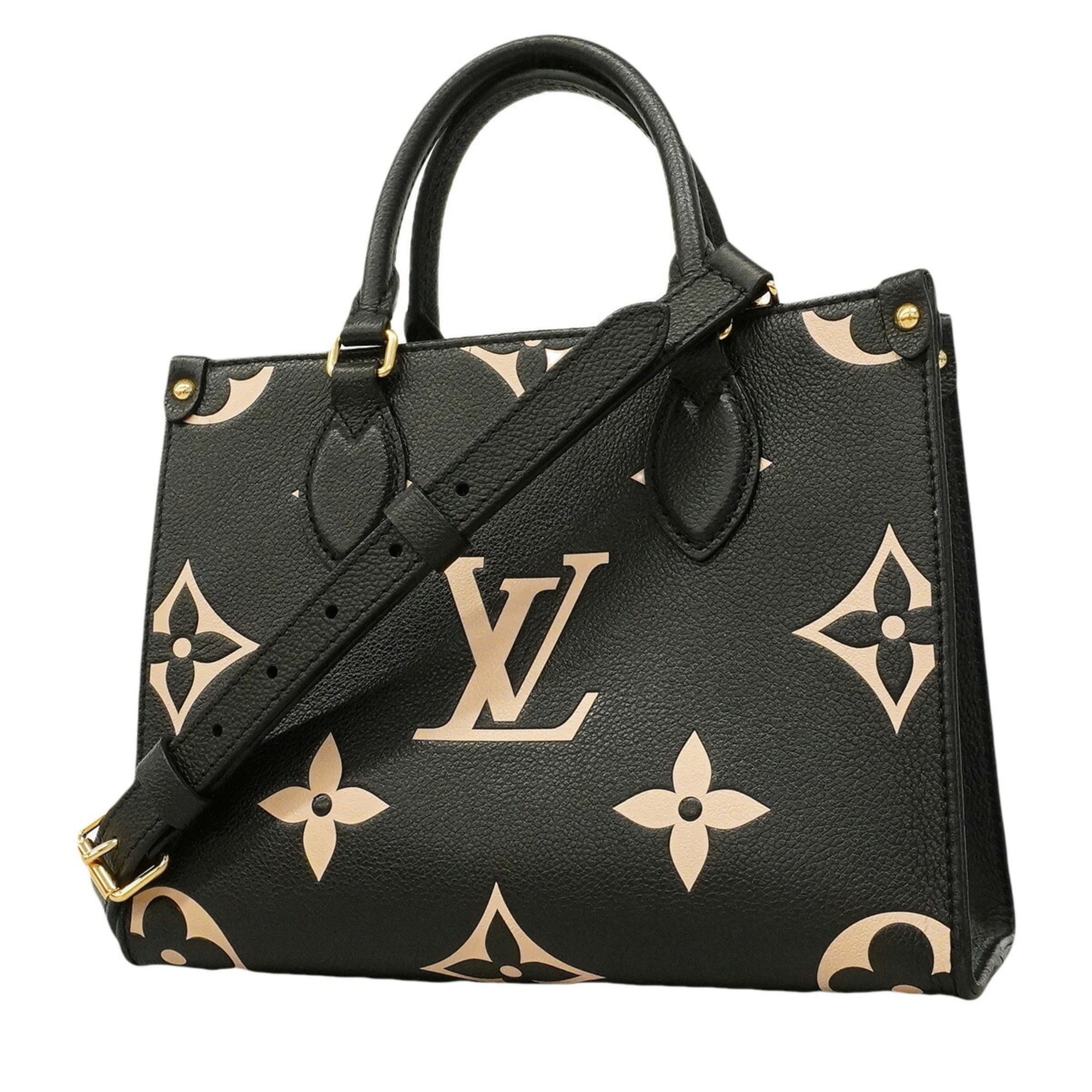 Louis Vuitton Beige Black Handbag (Pre-Owned)