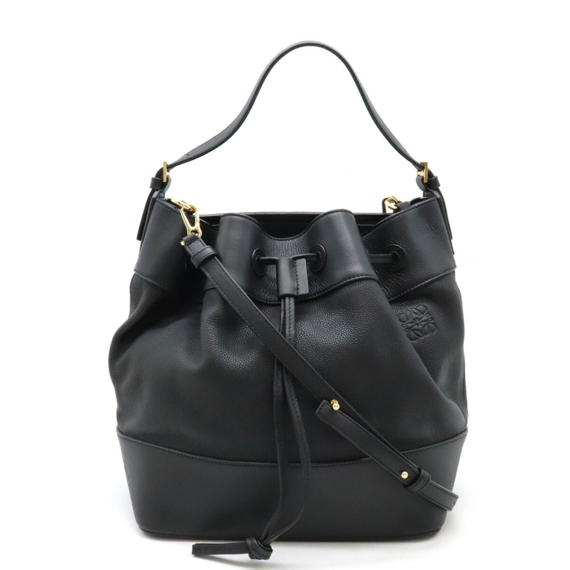 Loewe Black Leather Handbag Shoulder Bag (Pre-Owned)