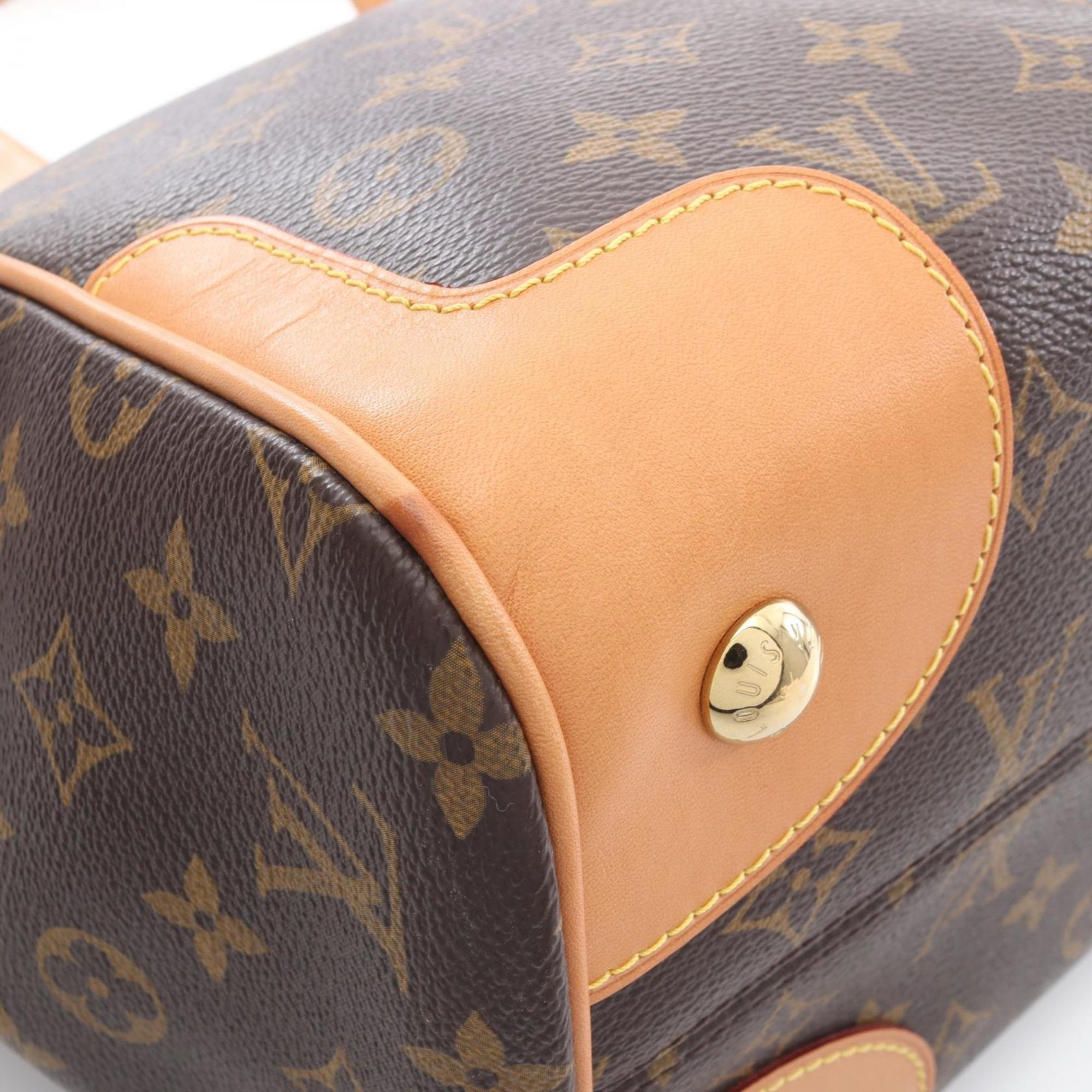 Louis Vuitton Brown Monogram Coated Canvas Leather Handbag Tote Bag (Pre-Owned)