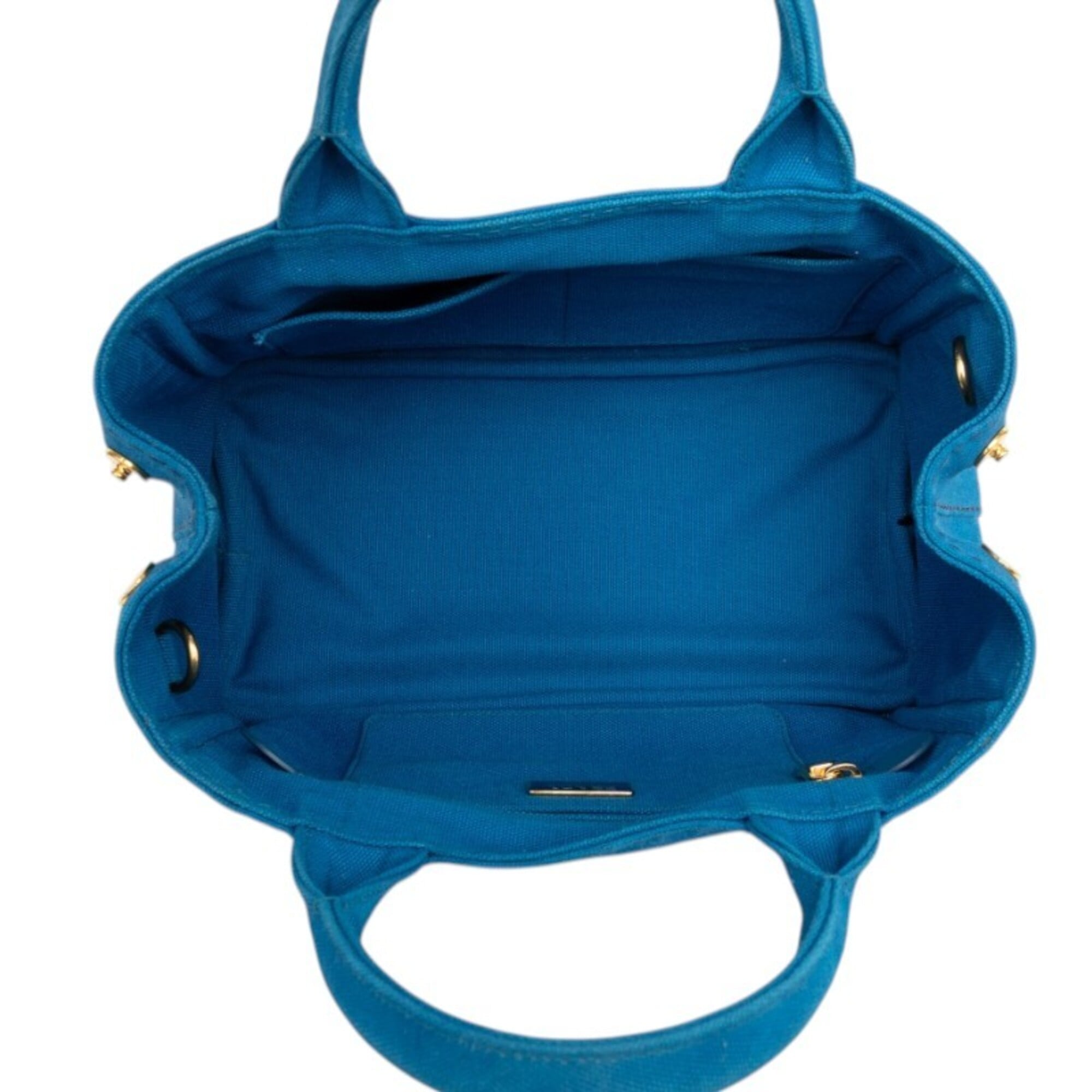 Prada Blue Canvas Handbag Shoulder Bag (Pre-Owned)