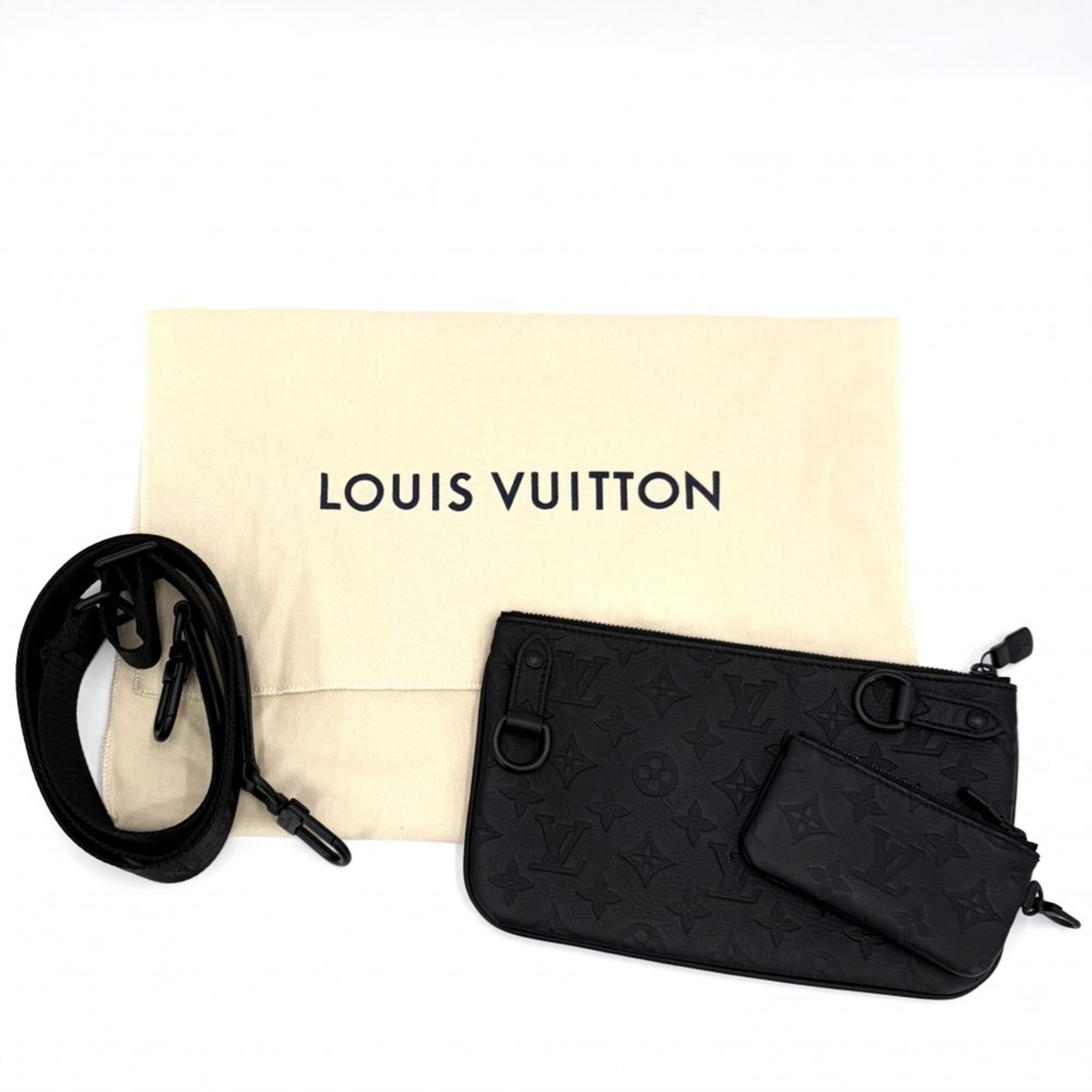 Louis Vuitton Noir Monogram Shadow Shoulder Bag (Pre-Owned)