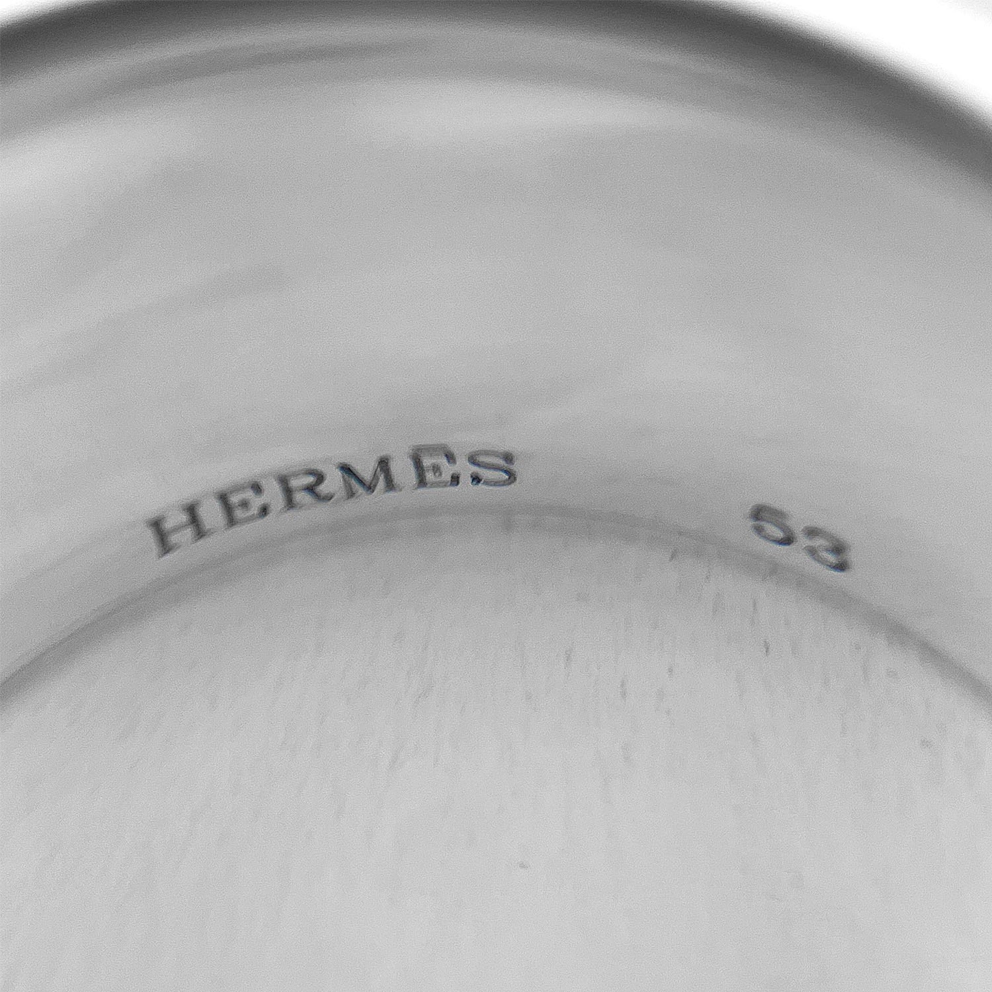 Hermes Silver Silver 925 Band Ring (Pre-Owned)