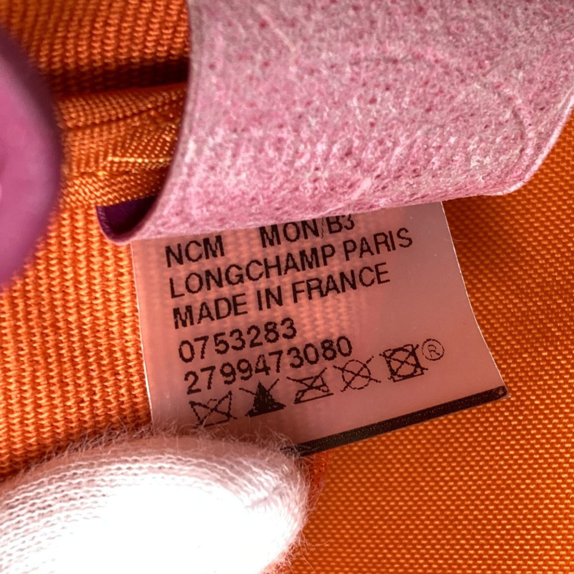 Longchamp Orange Pink Purple Canvas Tote Bag (Pre-Owned)