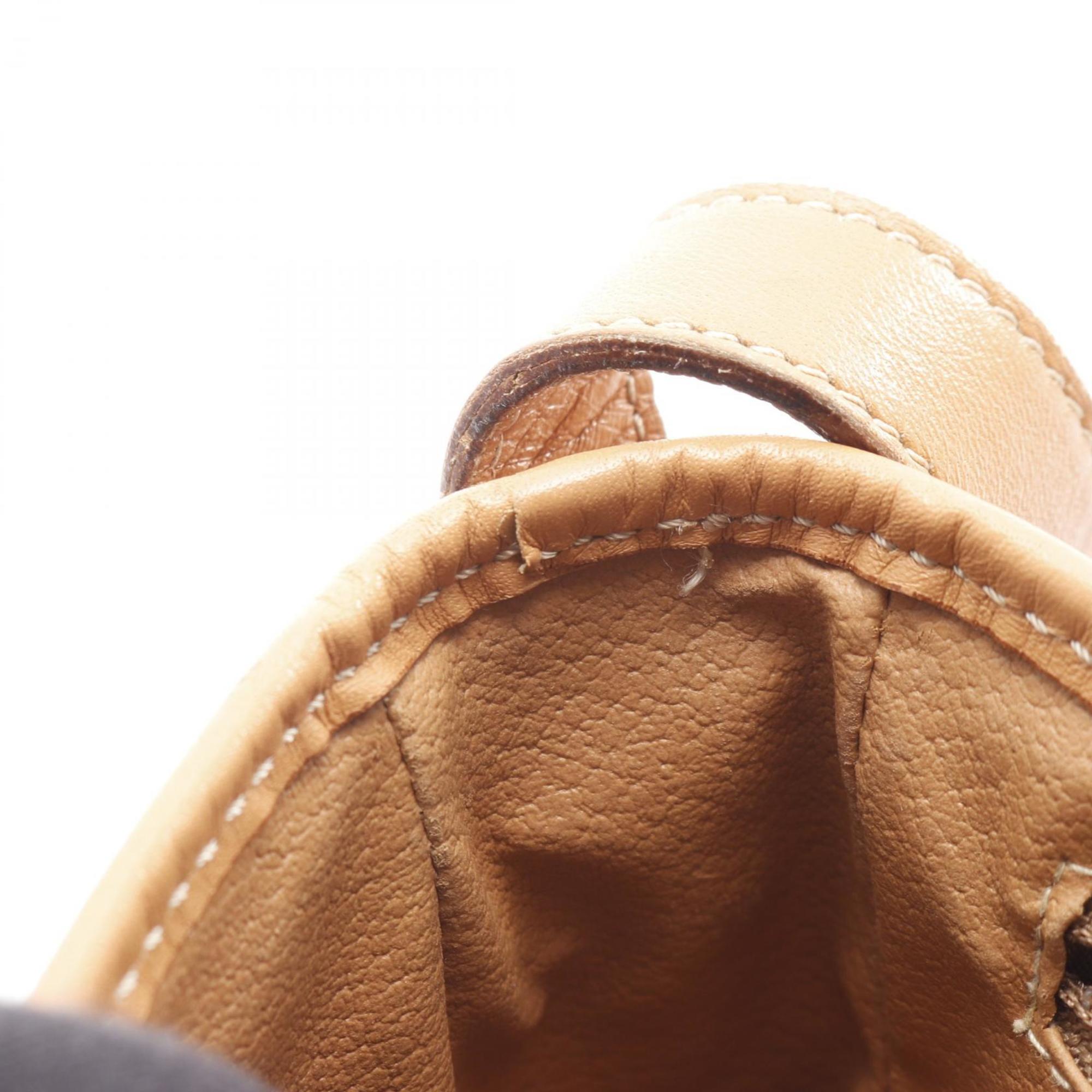 Celine Beige Brown Coated Canvas Shoulder Bag (Pre-Owned)