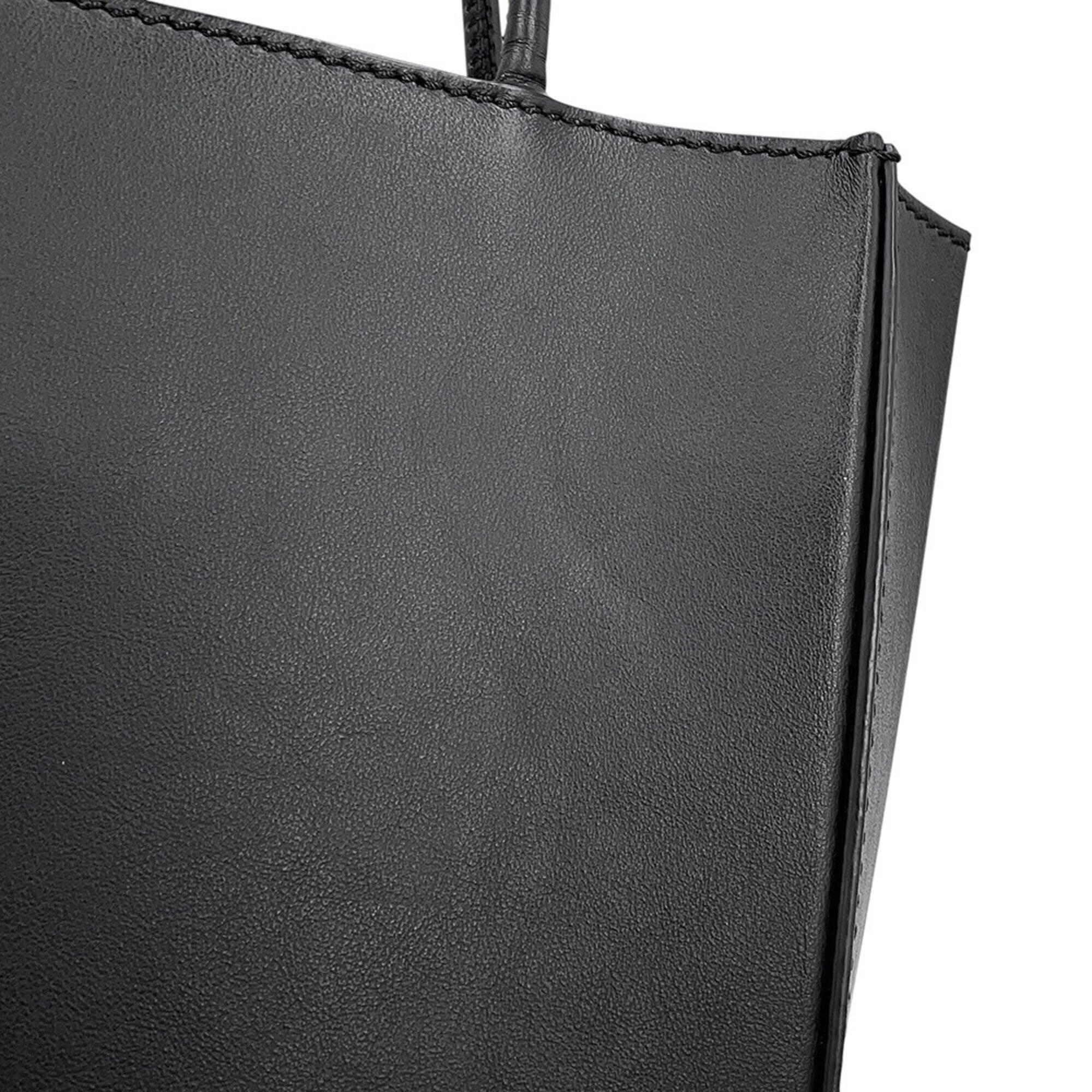 Fendi Black Leather Handbag Shopping Bag (Pre-Owned)