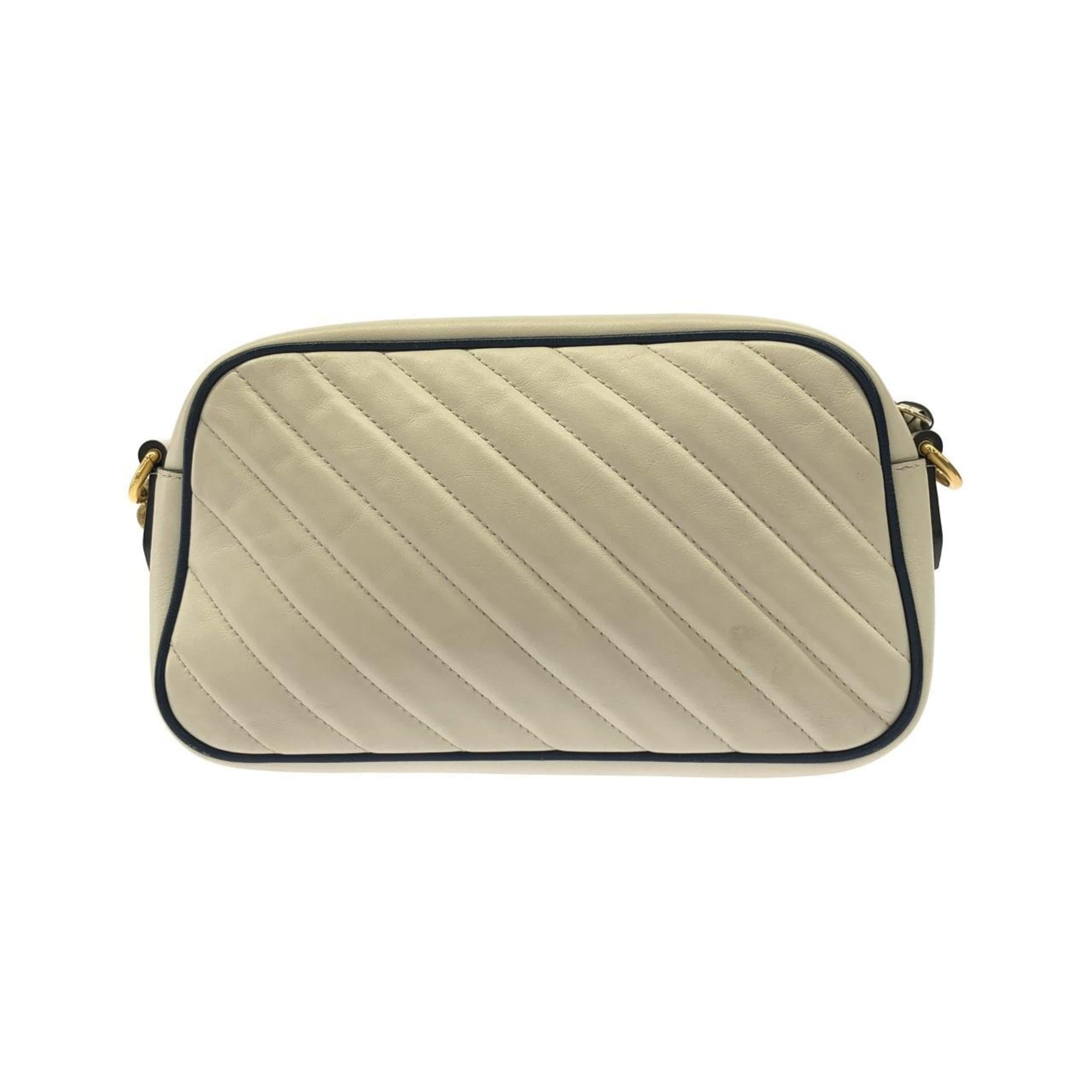 Gucci Dark Blue White Leather Shoulder Bag (Pre-Owned)