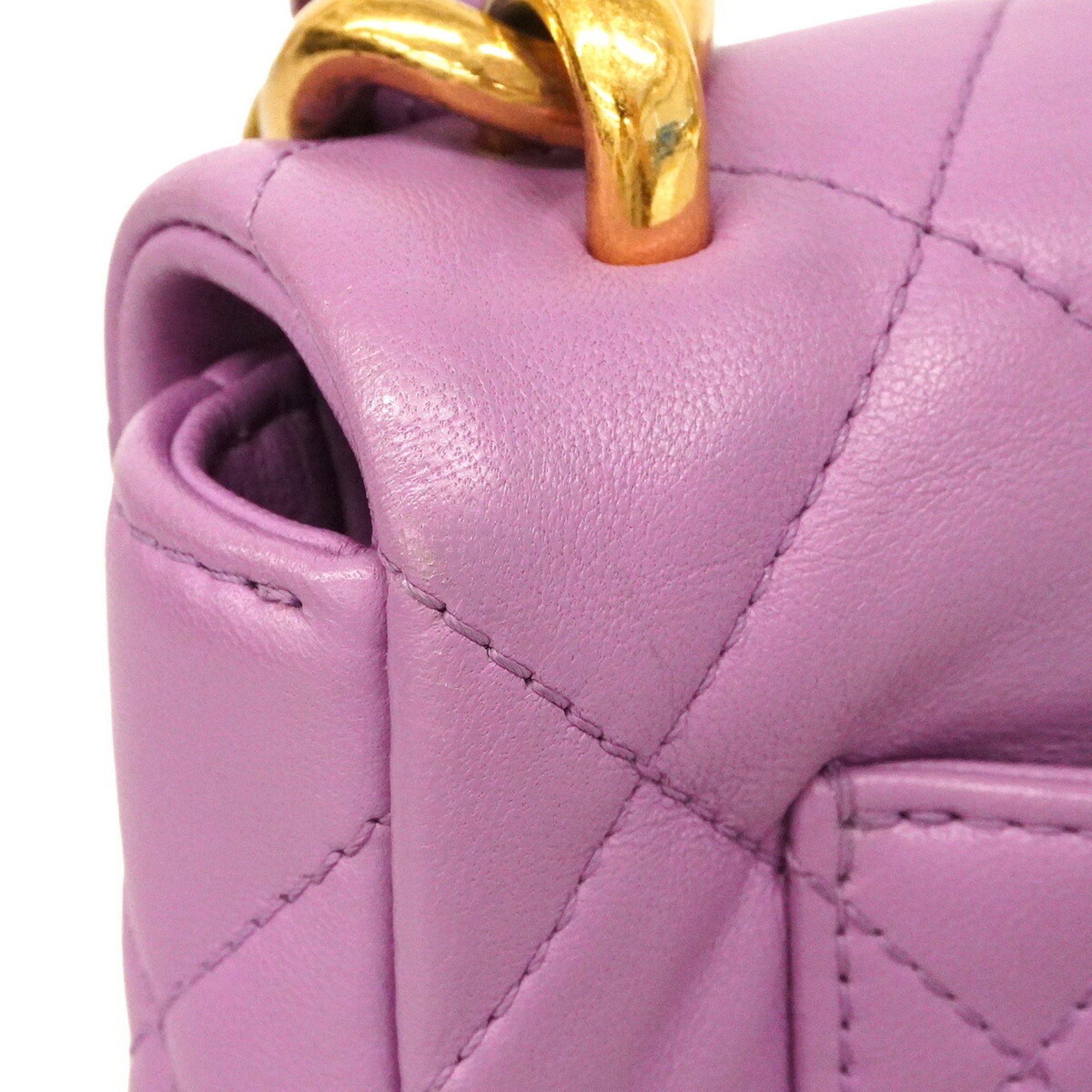 Chanel Purple Leather Shoulder Bag (Pre-Owned)