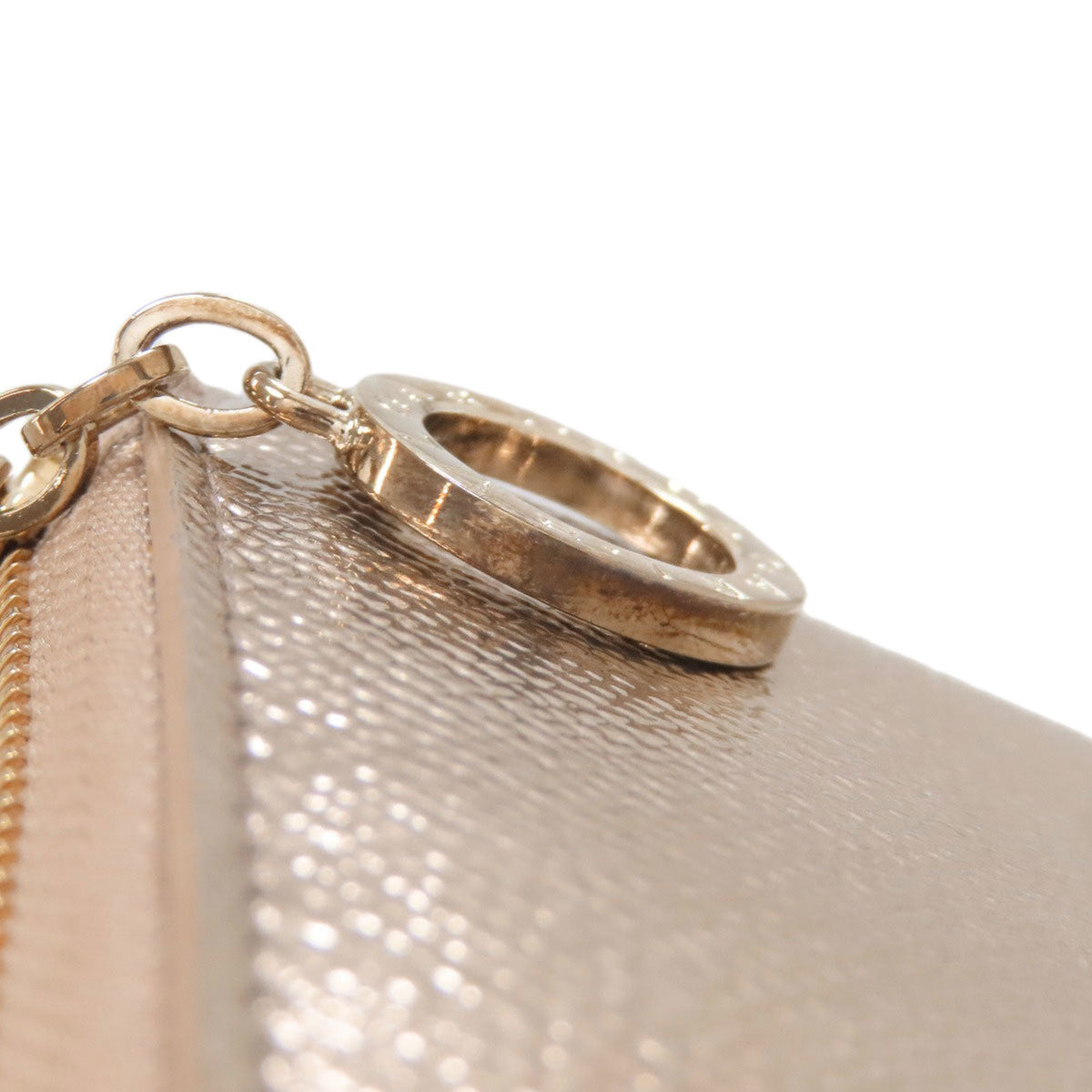 Bvlgari Gold Leather Long Wallet (Bi-Fold) (Pre-Owned)