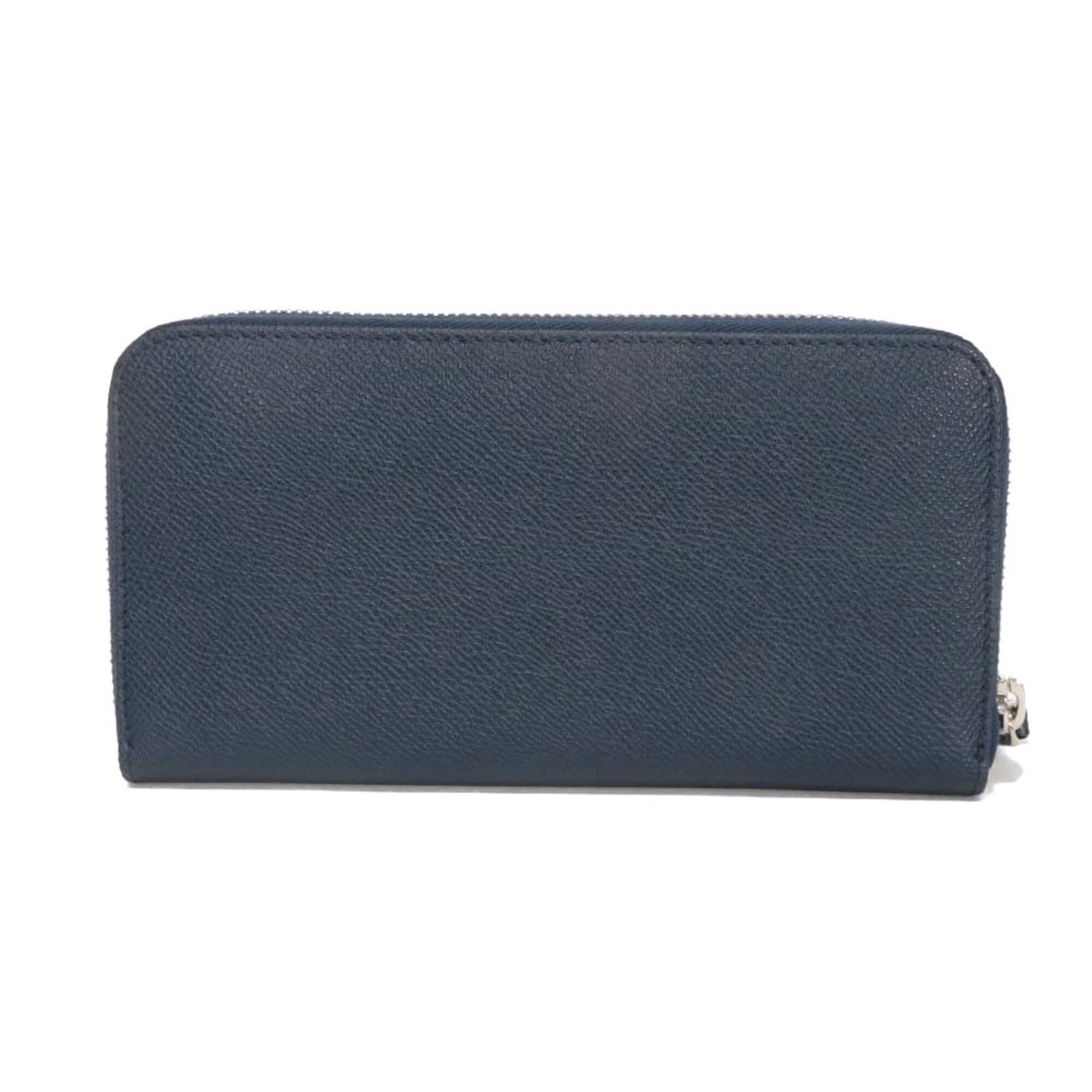 Bvlgari Blue Leather Long Wallet (Bi-Fold) (Pre-Owned)