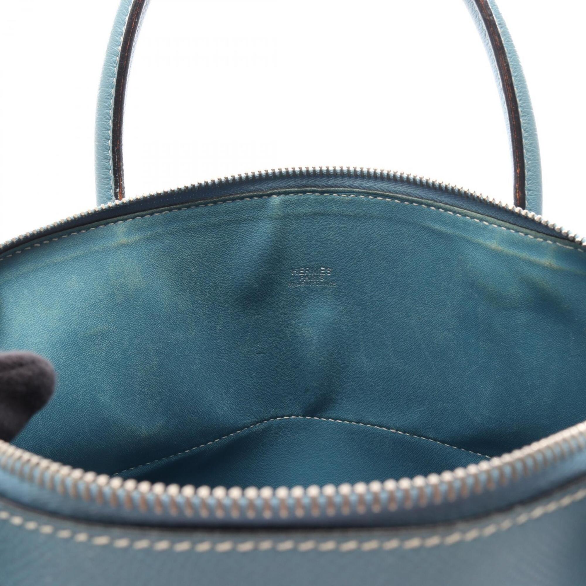 Hermes Blue Blue Jean Epsom Leather Leather Handbag (Pre-Owned)